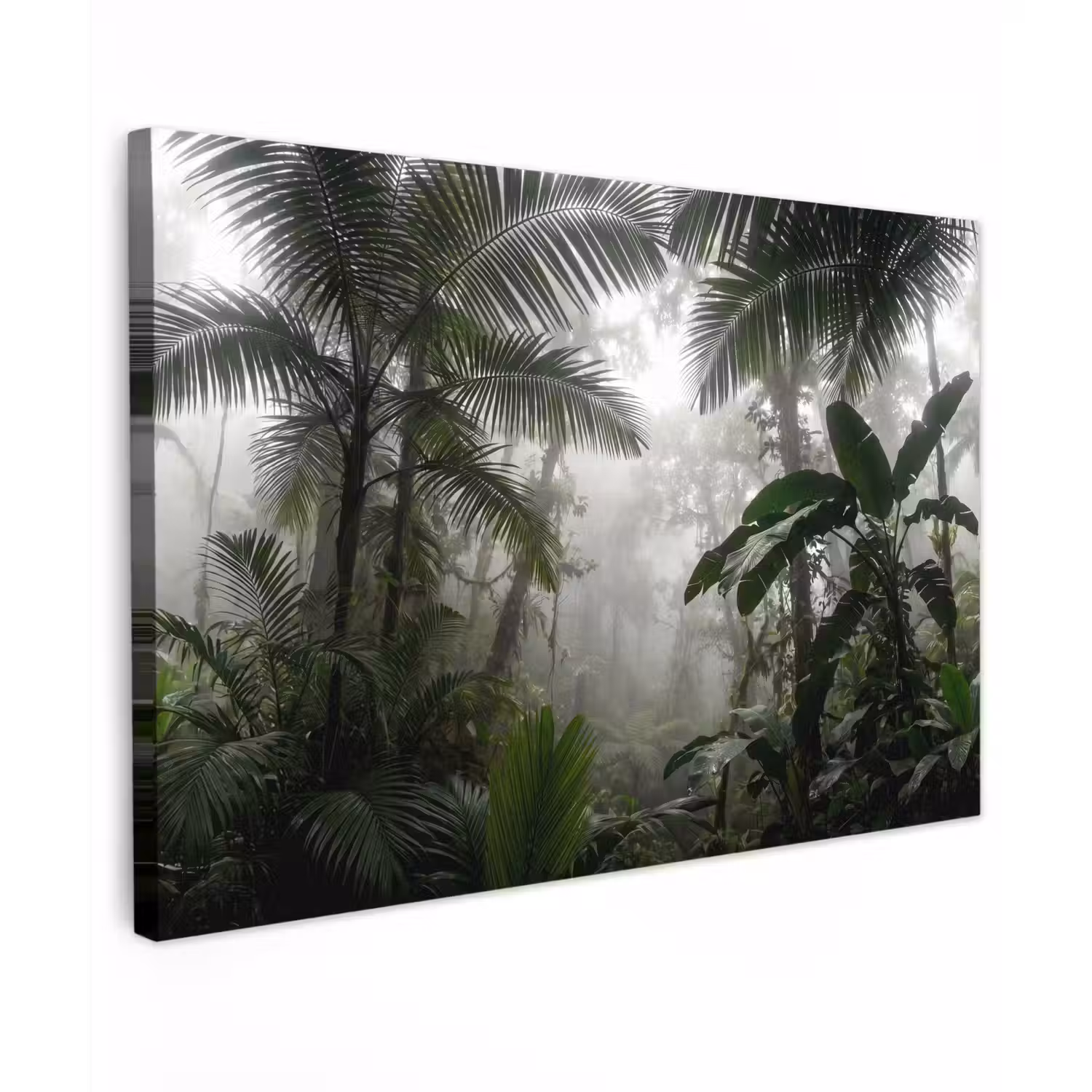 Natuur - Jungle - Mist - Groen - Bladeren Tuinposter op houten frame 2 cm dik klein -3d