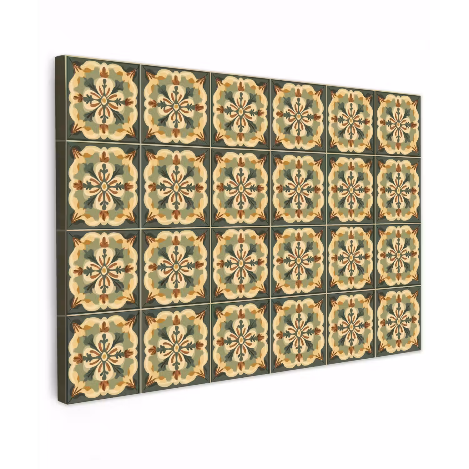 Ornament - Patroon - Groen Tuinposter op houten frame 2 cm dik klein 845 -3d