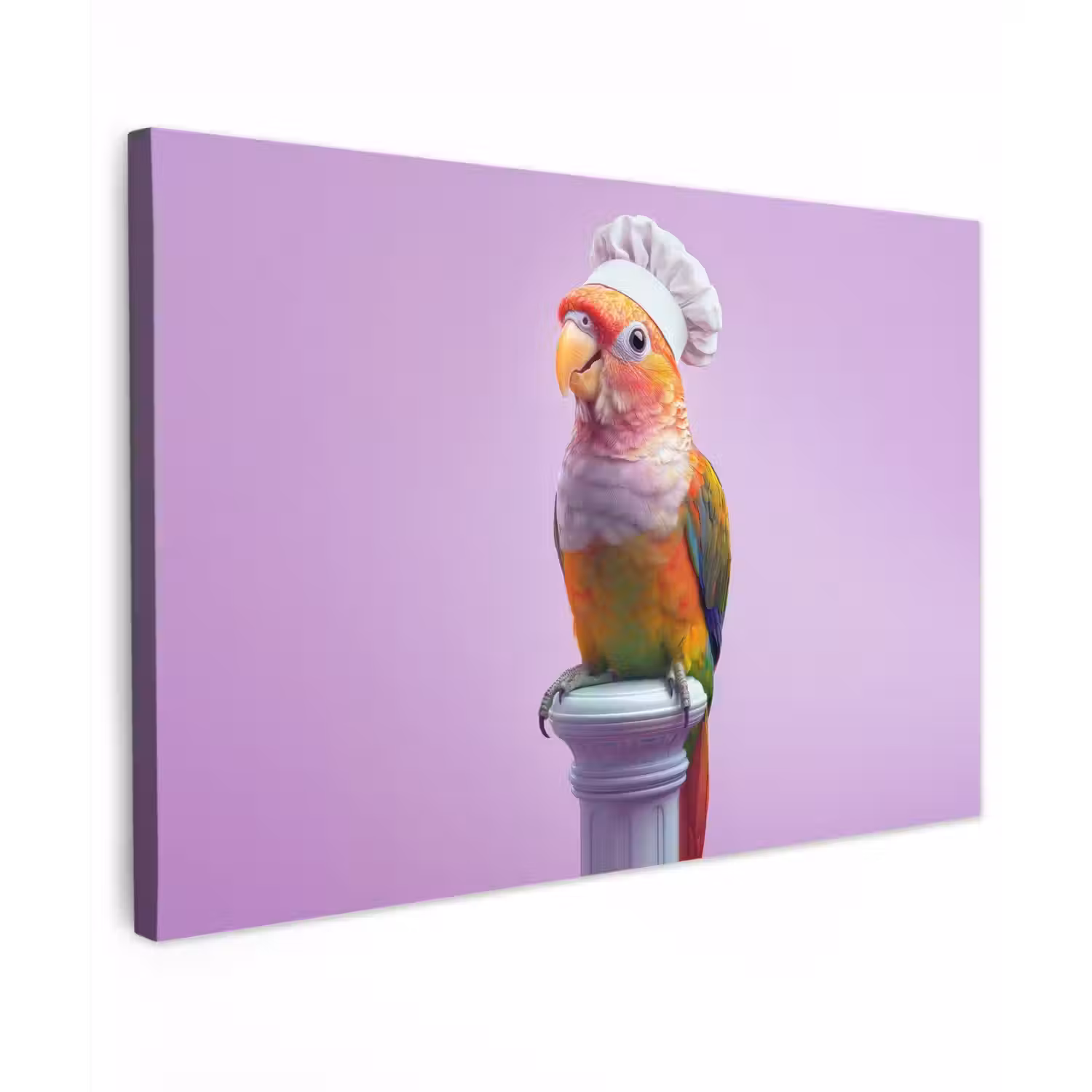 Papegaai - Koksmuts - Pilaar - Vogel Tuinposter op houten frame 2 cm dik klein -3d