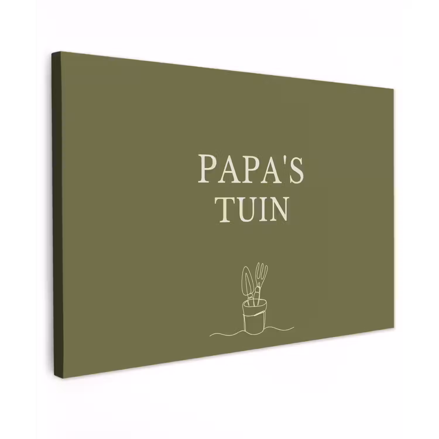 Papa's Tuin Tuinposter op houten frame 2 cm dik klein -3d