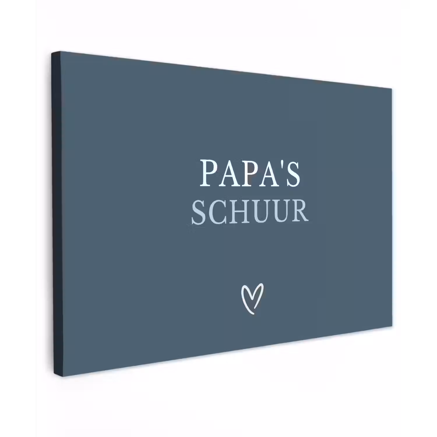 Papa's Schuur met Hart Tuinposter op houten frame 2 cm dik klein -3d