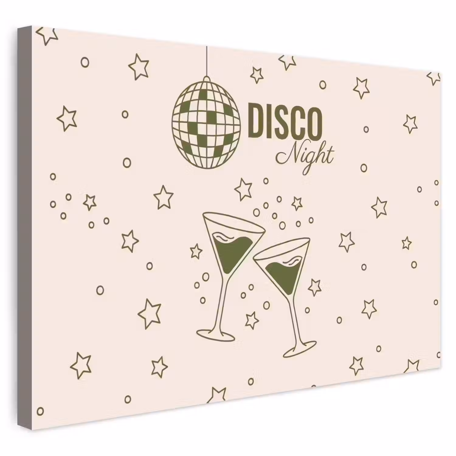 Feest - Disco - Drank - Illustratie - Groen Tuinposter op houten frame 2 cm dik klein -3d