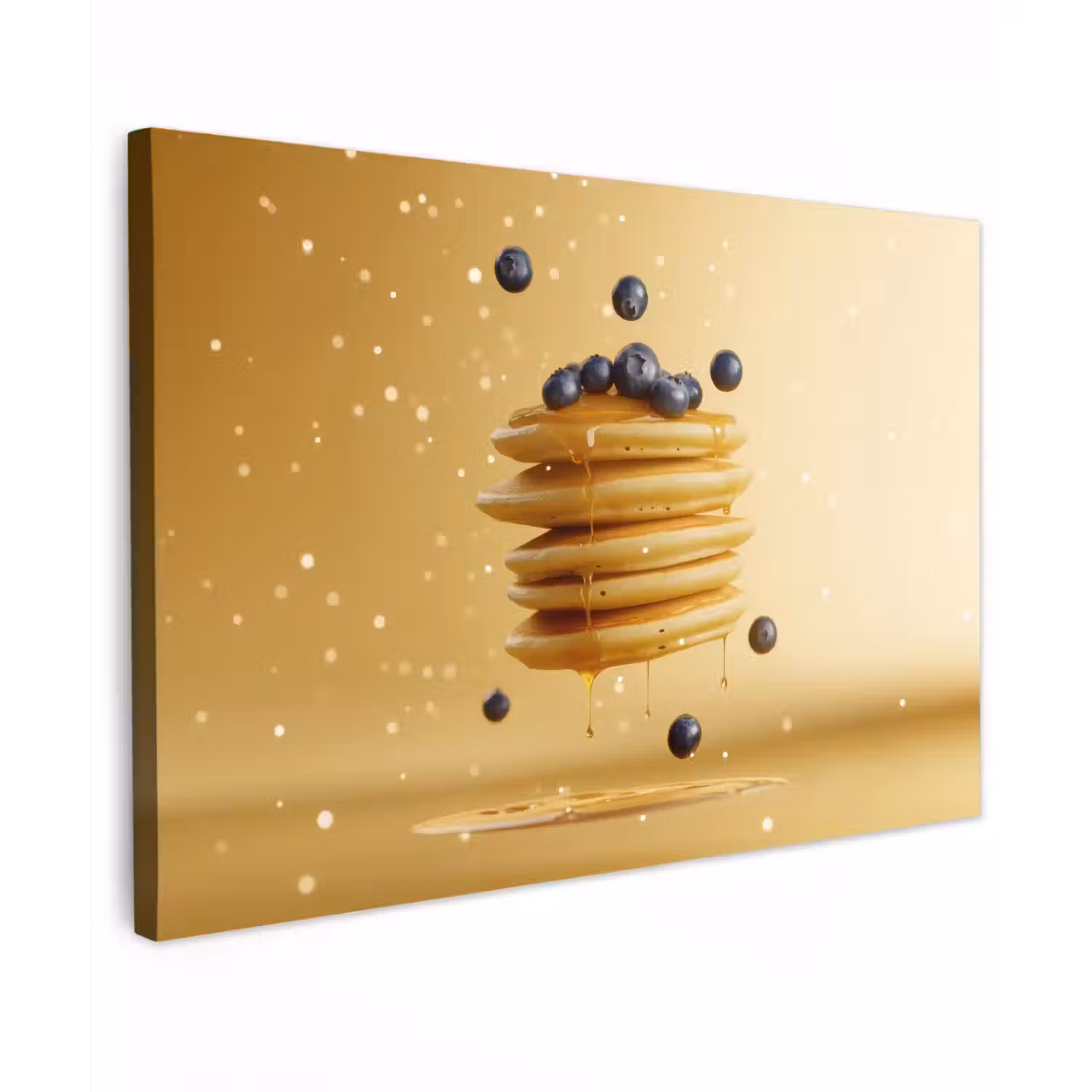 Pannenkoeken - Eten - Honing - Geel Tuinposter op houten frame 2 cm dik klein -3d