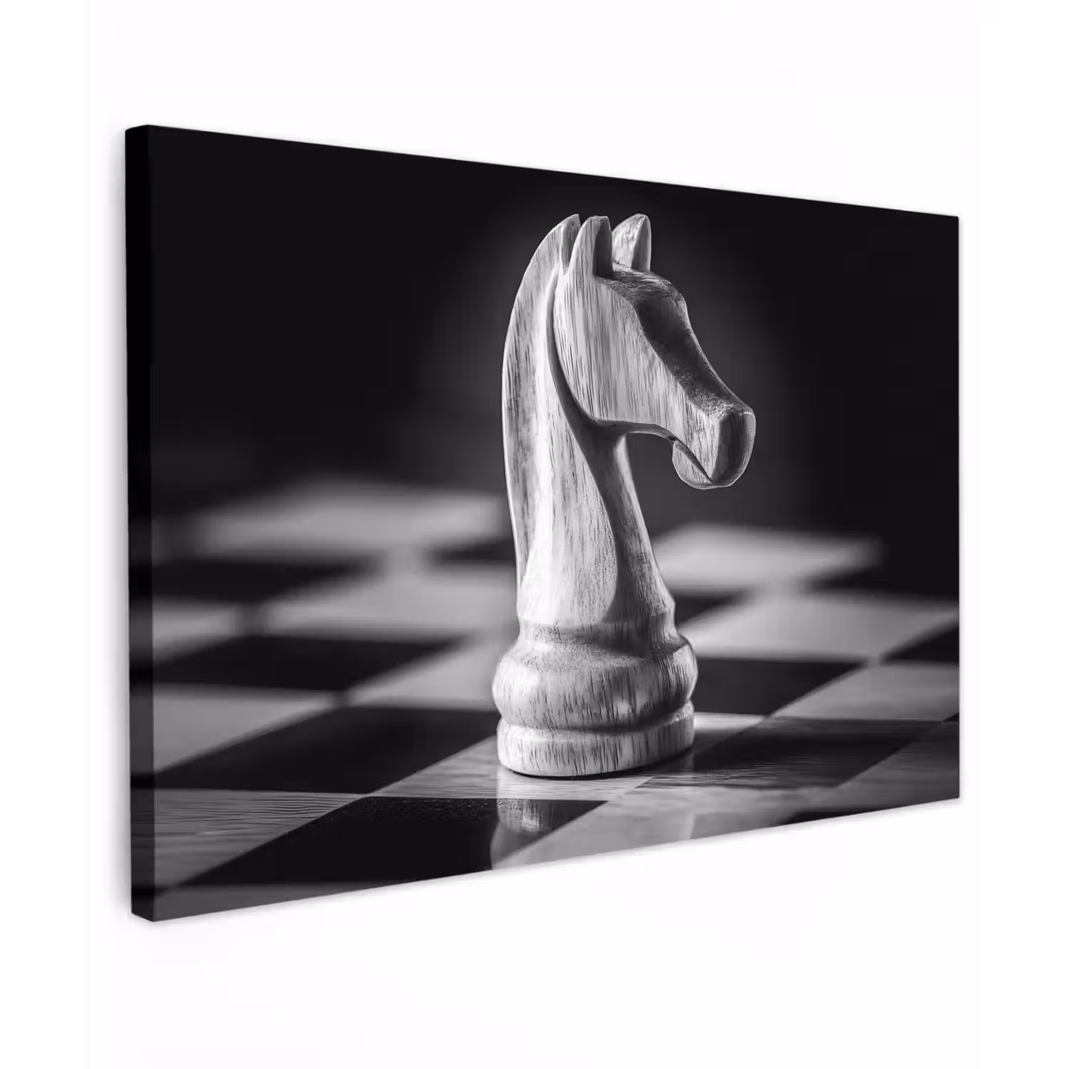 Paard - Hout - Schaalbord - Zwart Tuinposter op houten frame 2 cm dik klein -3d