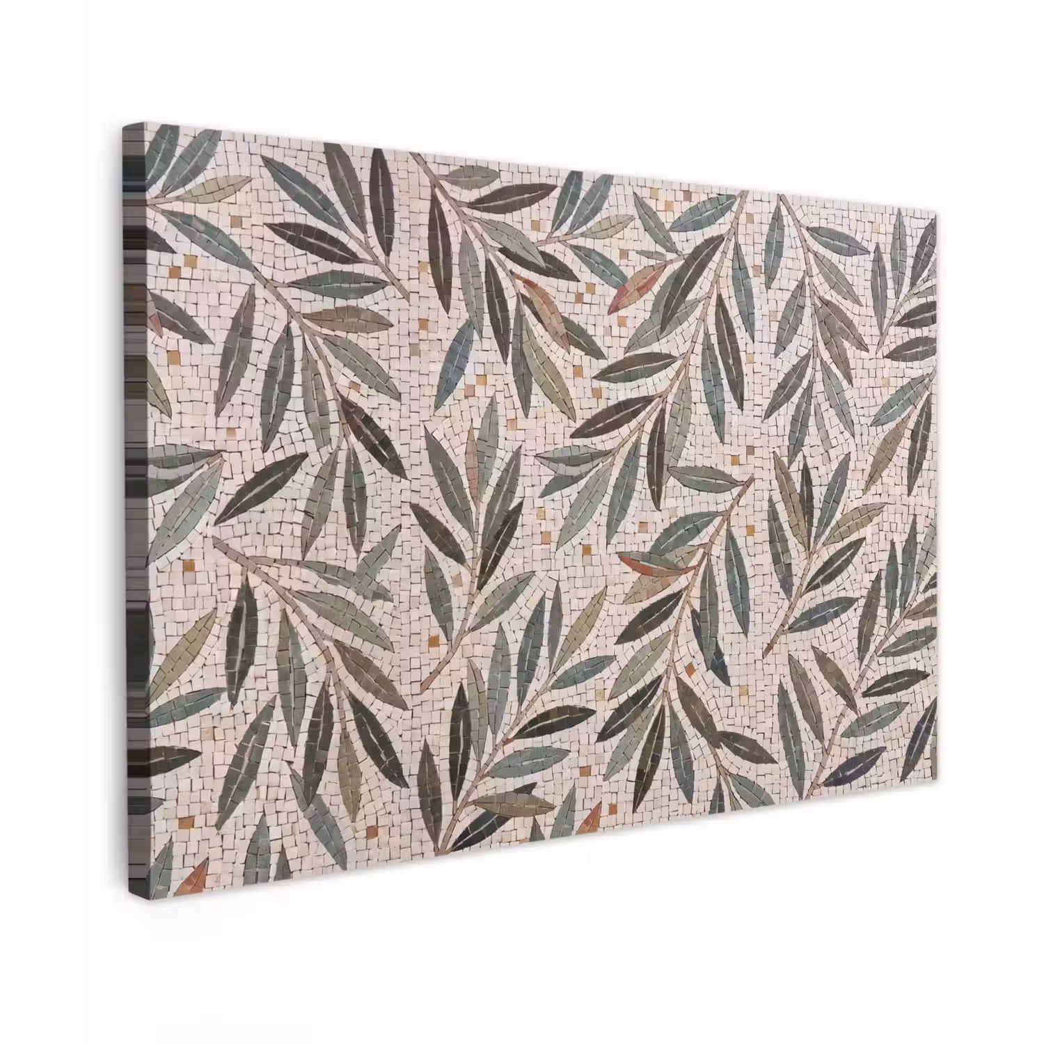 Plant - Blad - Mozaïek - Groen Tuinposter op houten frame 2 cm dik klein -3d