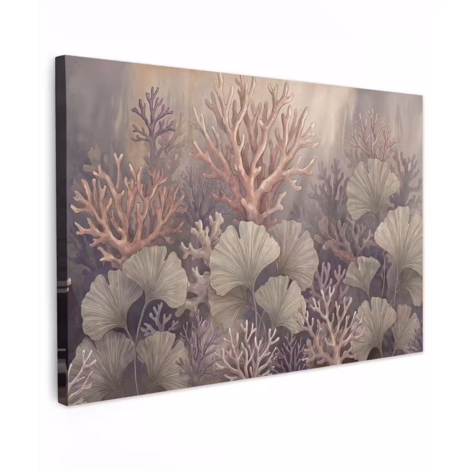 Plant - Bladeren - Zee - Illustratie - Groen Tuinposter op houten frame 2 cm dik klein -3d
