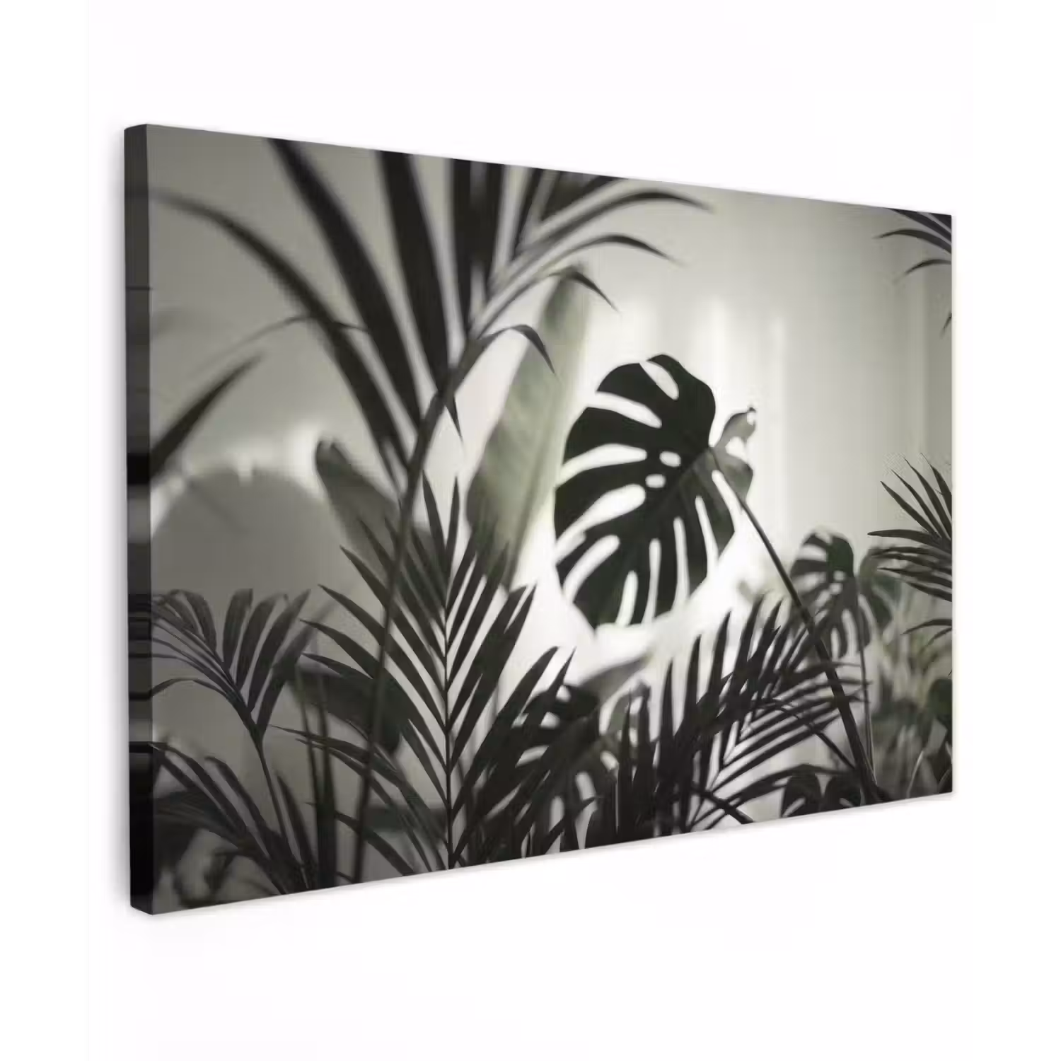 Planten - Bladeren - Natuur - Minimalistisch - Groen Tuinposter op houten frame 2 cm dik klein -3d