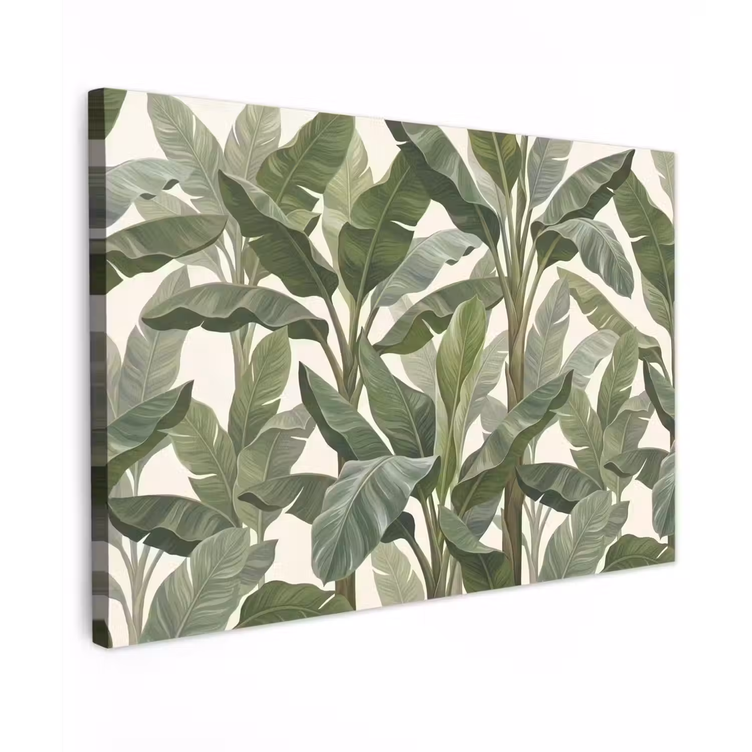 Planten - Bladeren - Tropisch - Groen Tuinposter op houten frame 2 cm dik klein -3d