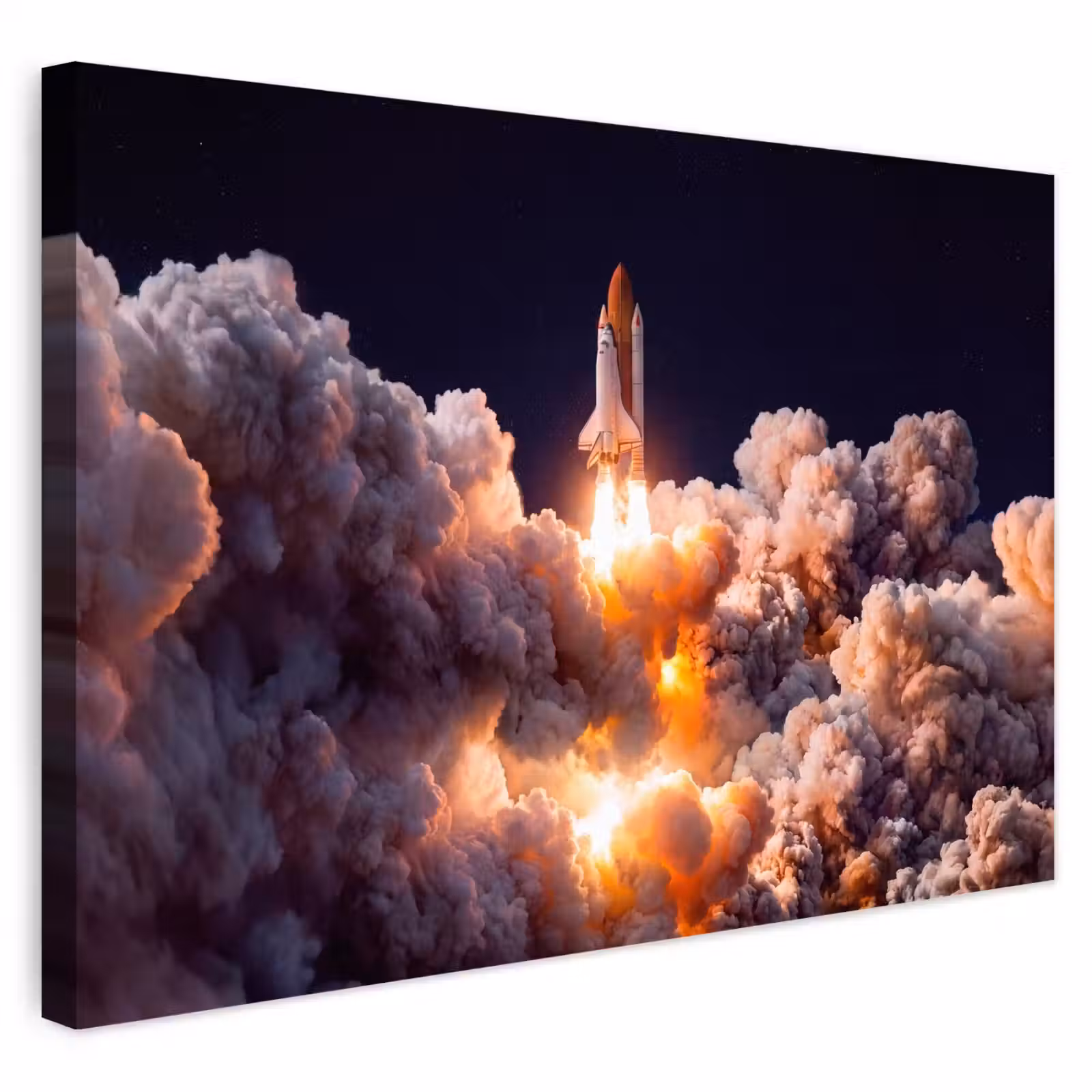 Outdoor Leinwand - Raumfahrzeug – Start – Sterne - Ruimtevaartuig - Lancering - Sterren Tuinposter op houten frame 2 cm dik klein