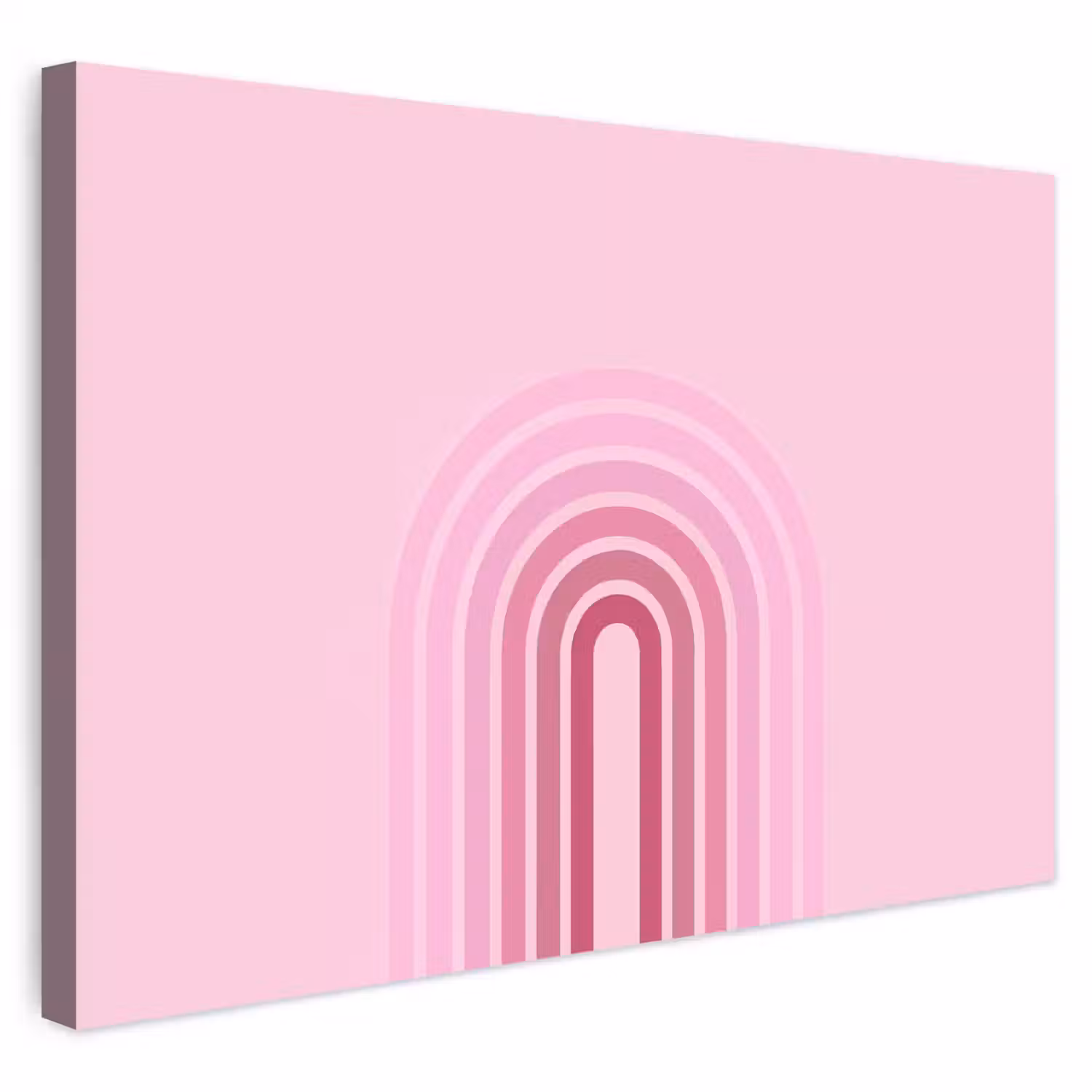 Regenboog - Roze - Abstract - Modern - Minimalistisch Tuinposter op houten frame 2 cm dik klein -3d