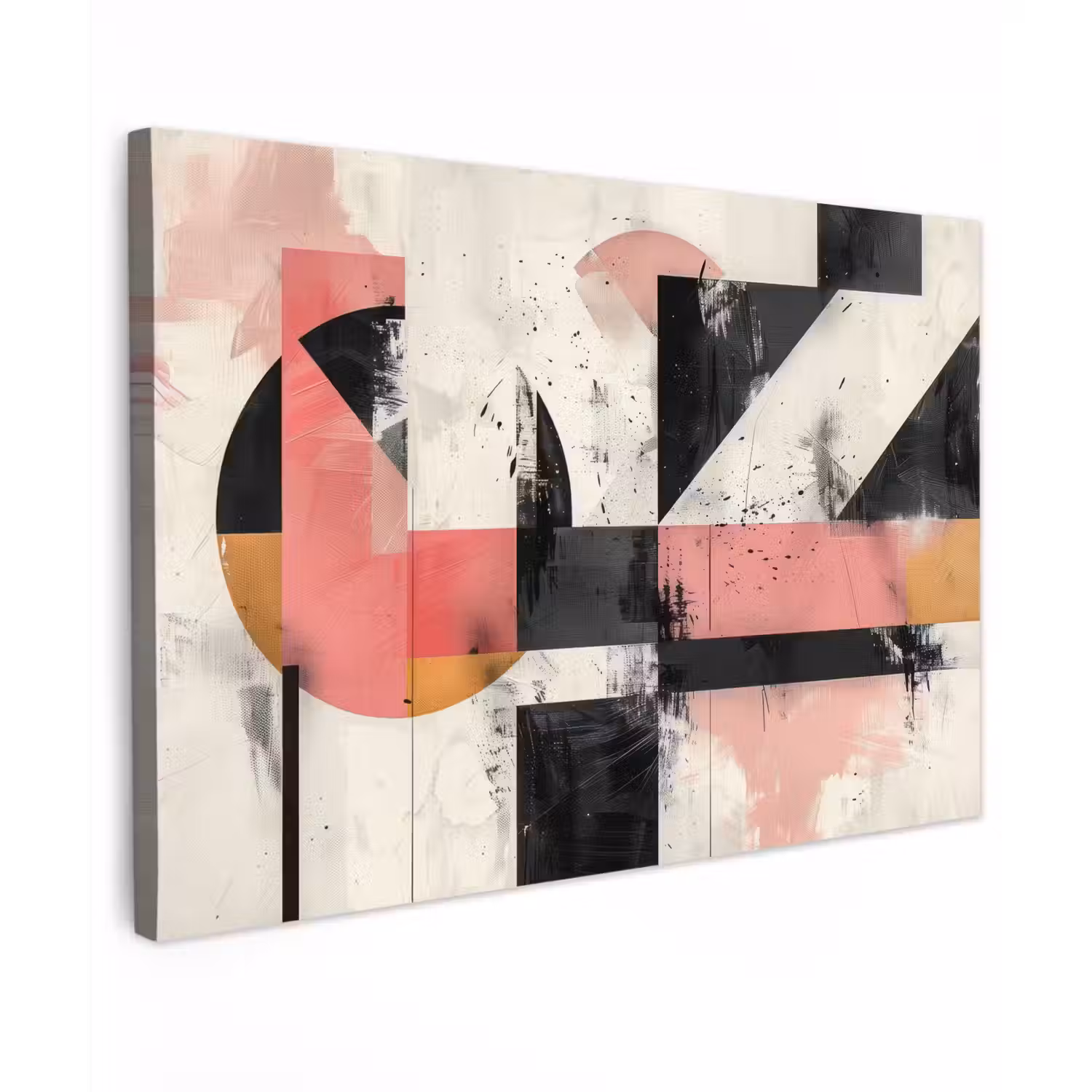 Roze - Abstract - Aesthetic - Modern - Vormen Tuinposter op houten frame 2 cm dik klein -3d