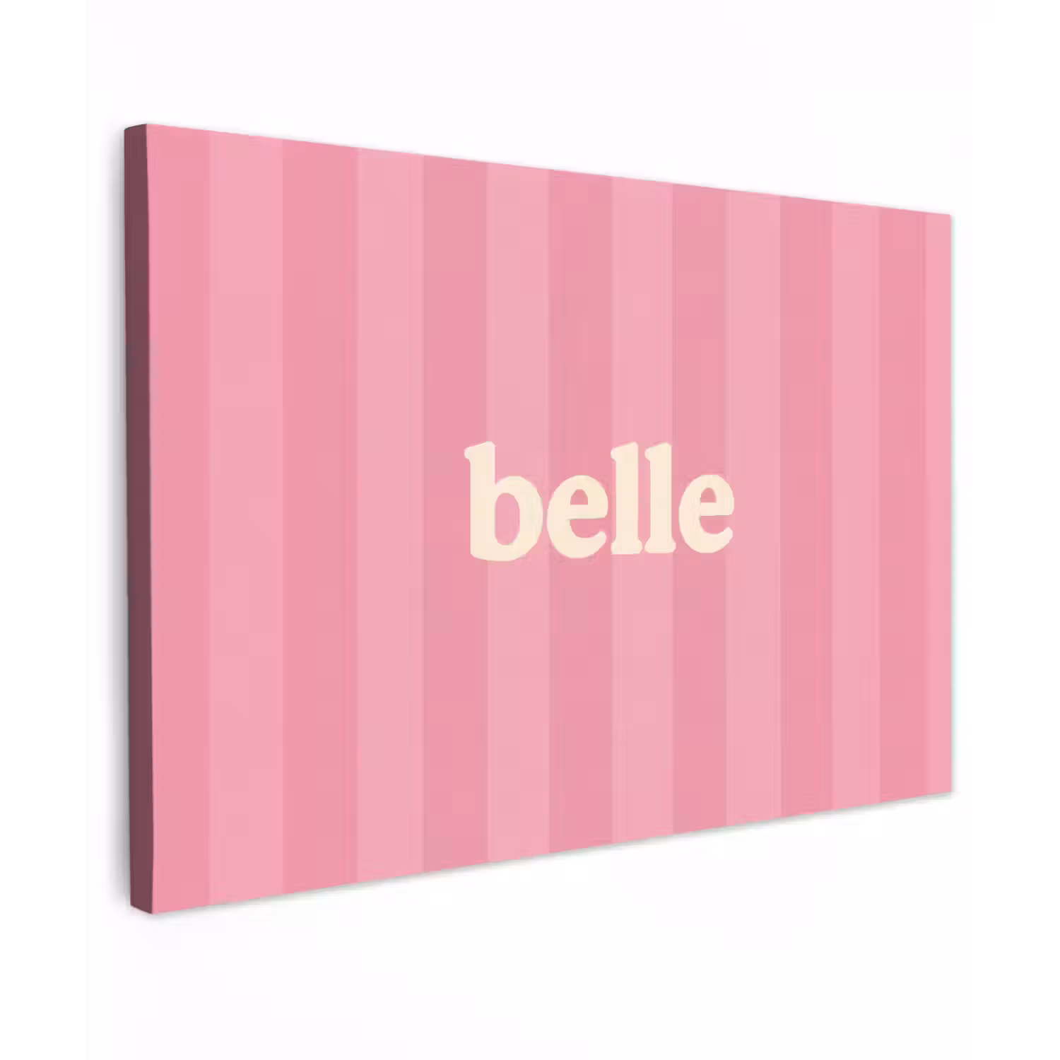 Roze - Gestreept - Belle Tuinposter op houten frame 2 cm dik klein -3d