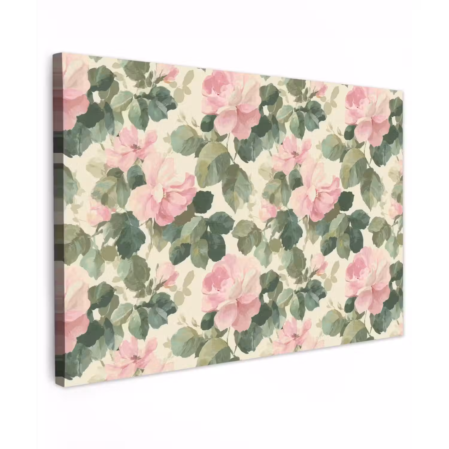 Rozen - Botanisch - Roze Tuinposter op houten frame 2 cm dik klein 845 -3d