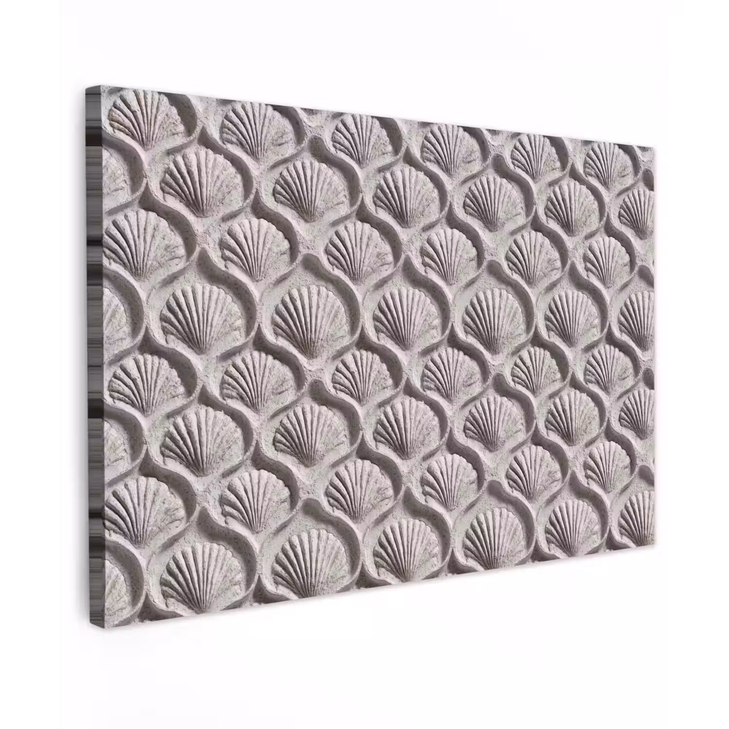 Zand - Schelpenvorm - Grijs Tuinposter op houten frame 2 cm dik klein 845 -3d