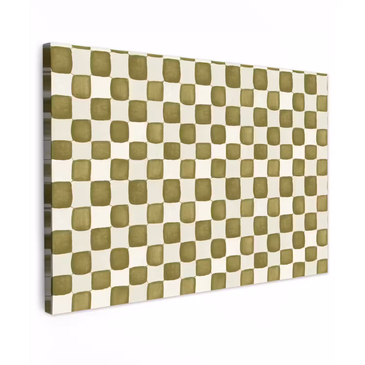 Schaak - Patroon - Groen Tuinposter op houten frame 2 cm dik klein 845 -3d