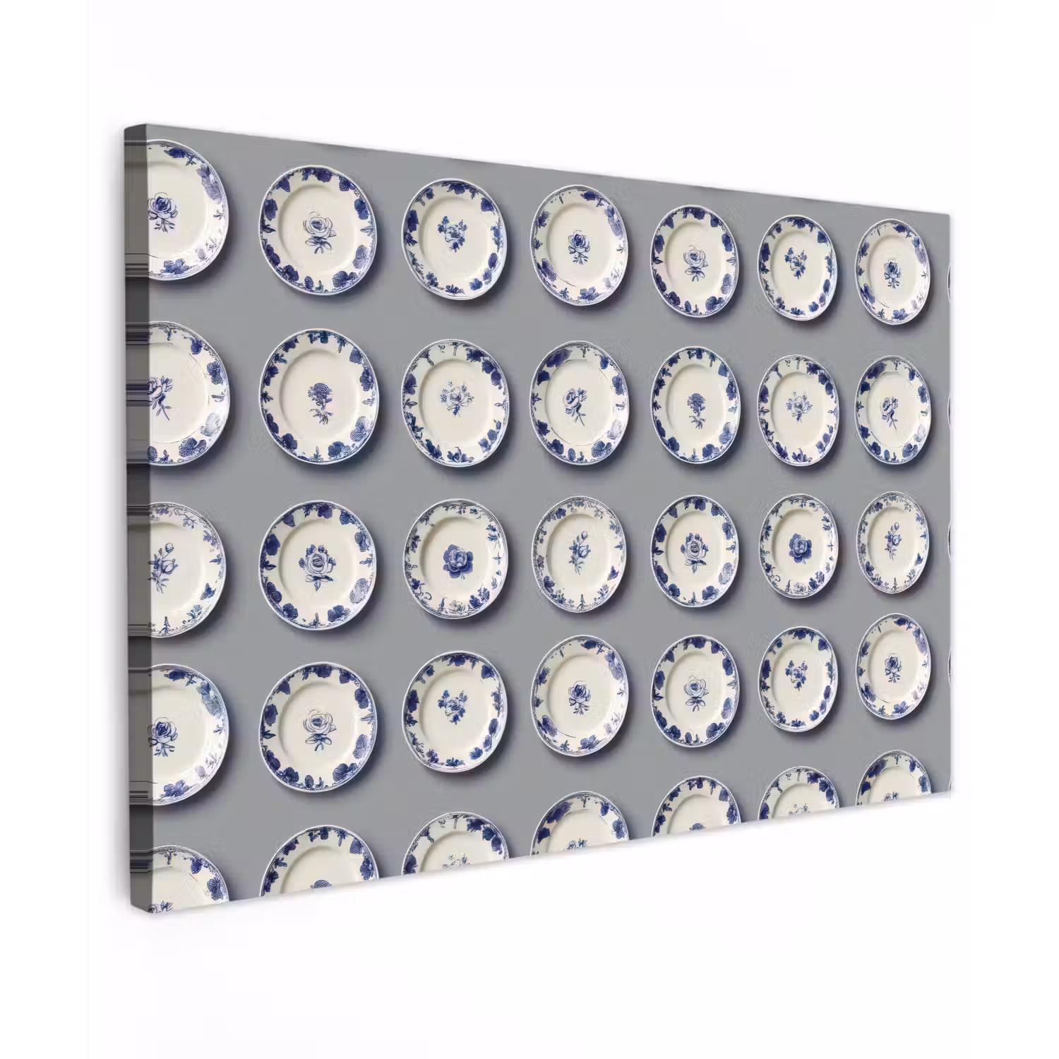 Borden - Bloemen - Blauw - Wit Tuinposter op houten frame 2 cm dik klein 845 -3d