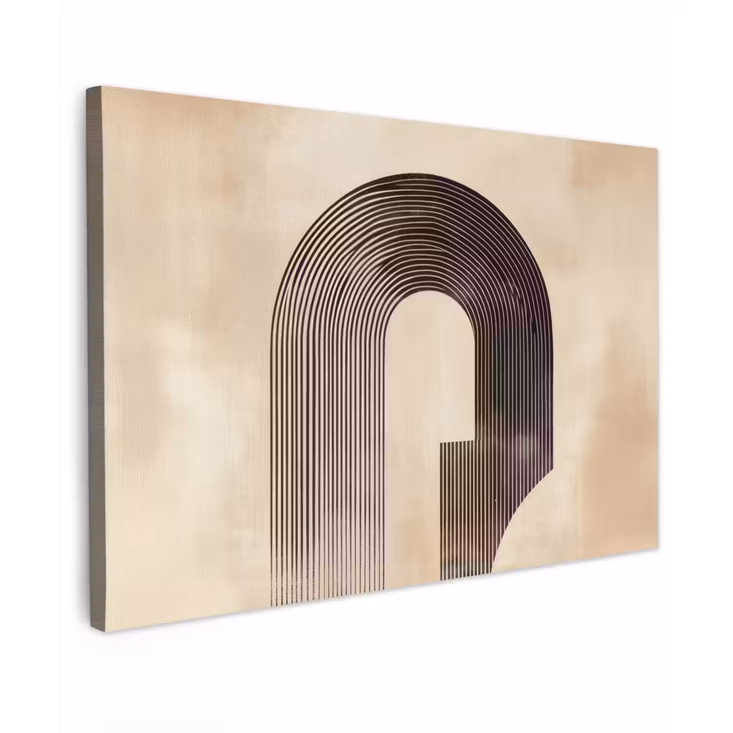 Boog - Strepen - Minimalistisch - Zwart Tuinposter op houten frame 2 cm dik klein -3d