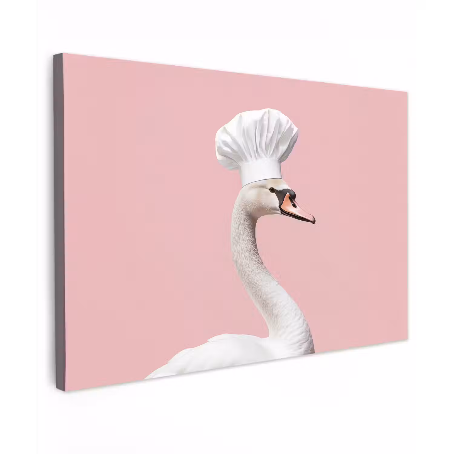 Zwaan - Koksmuts - Mooi - Klassiek Tuinposter op houten frame 2 cm dik klein -3d