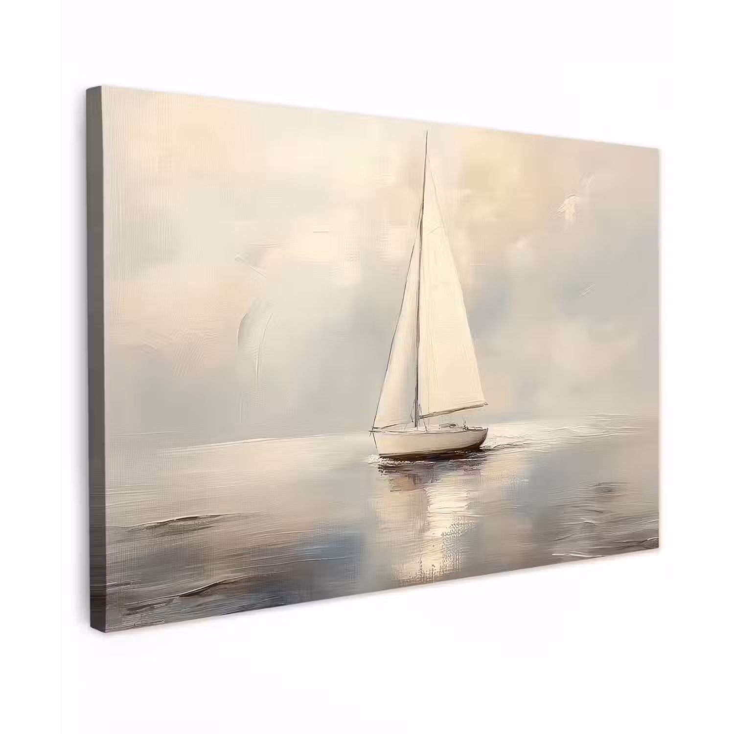 Zeilschip - Zee - Bewolkt Tuinposter op houten frame 2 cm dik klein -3d