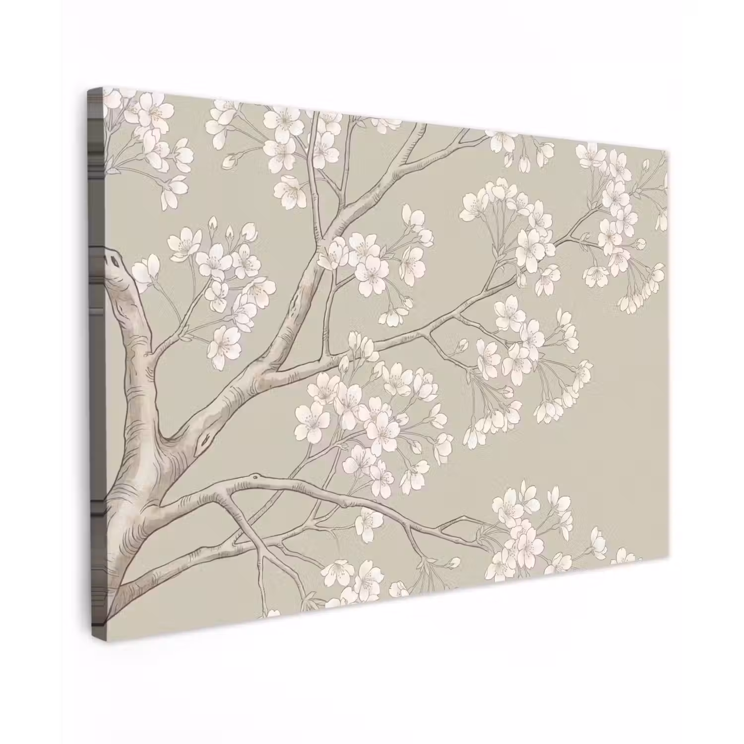 Sereen - Bloesem - Wit Tuinposter op houten frame 2 cm dik klein -3d