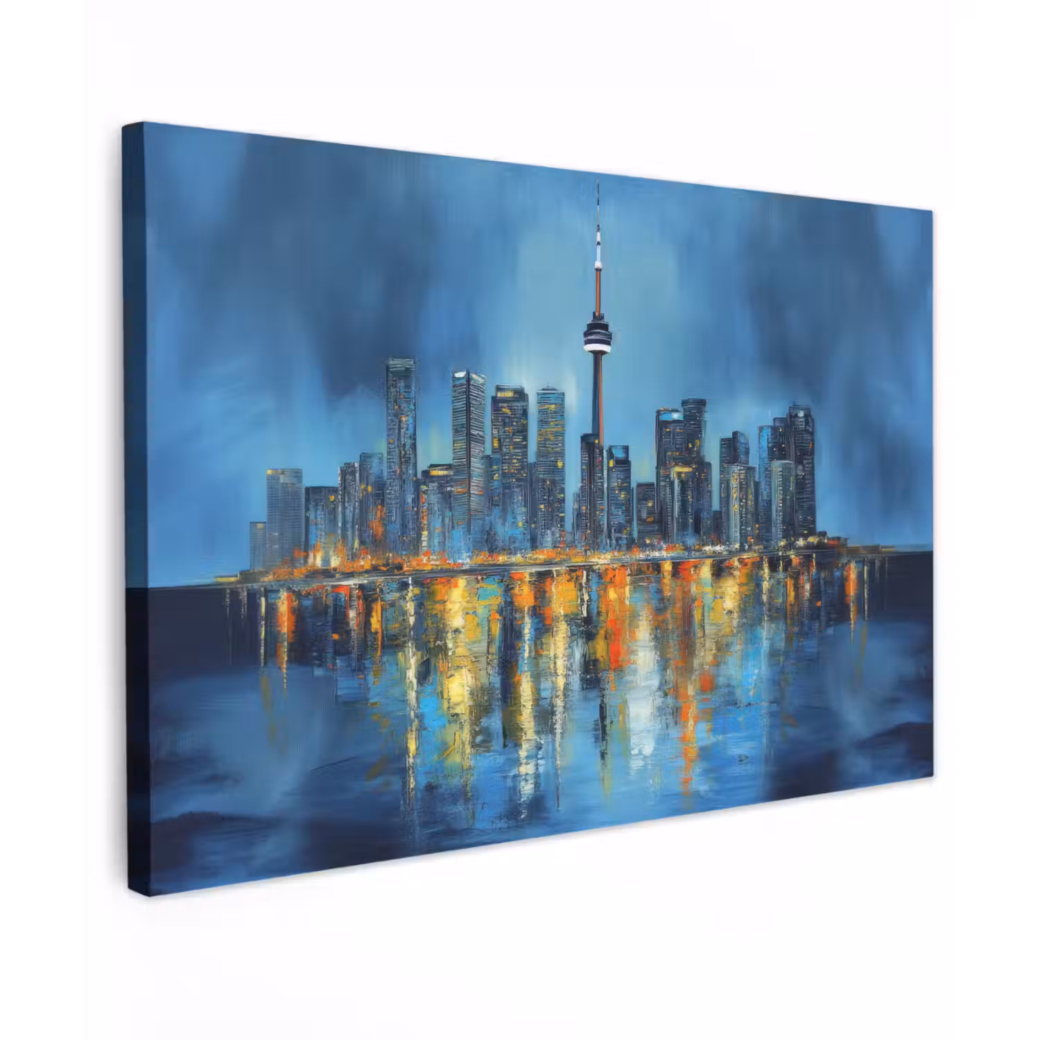 Skyline Toronto - Water - Stadslichten - Toren Tuinposter op houten frame 2 cm dik klein -3d
