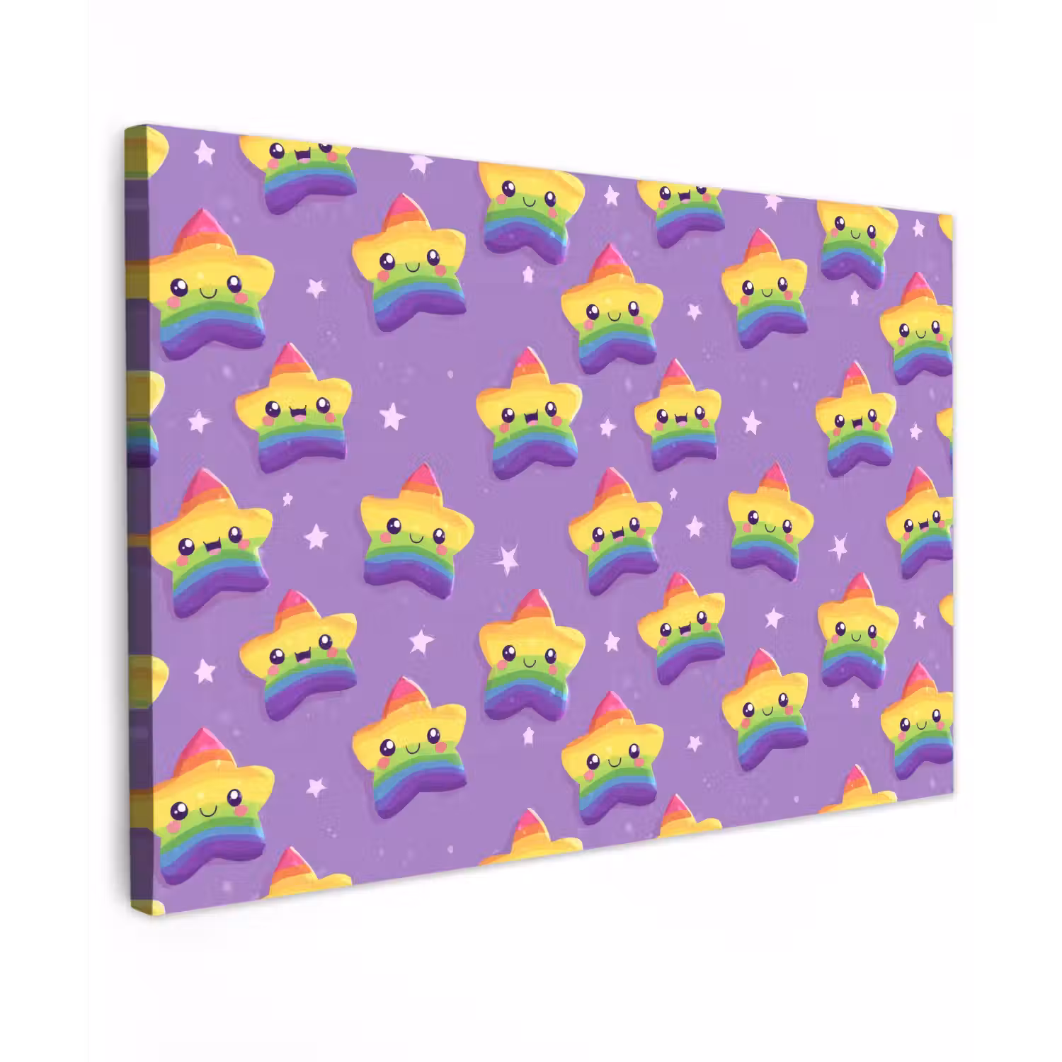 Sterren - Regenboog - Paars Tuinposter op houten frame 2 cm dik klein 845 -3d