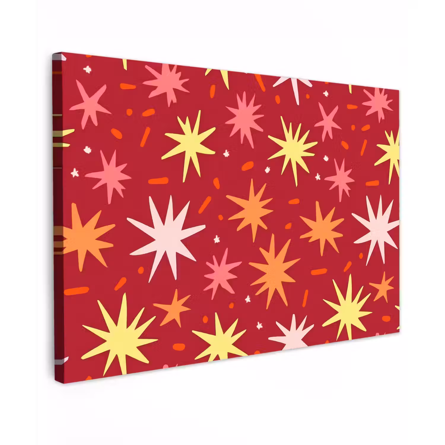 Sterren - Speels - Rood Tuinposter op houten frame 2 cm dik klein 845 -3d