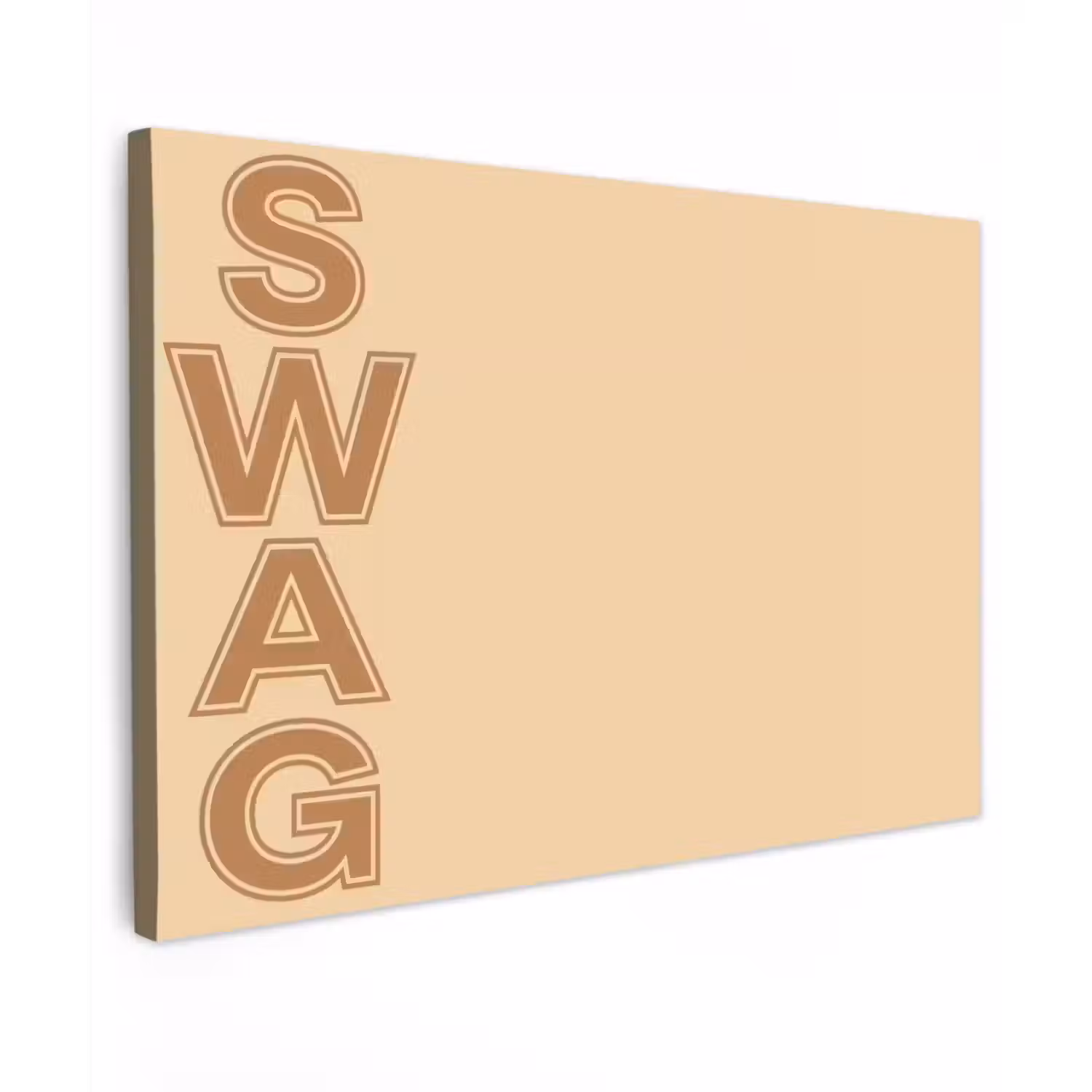 Swag - Bruin - Beige Tuinposter op houten frame 2 cm dik klein -3d