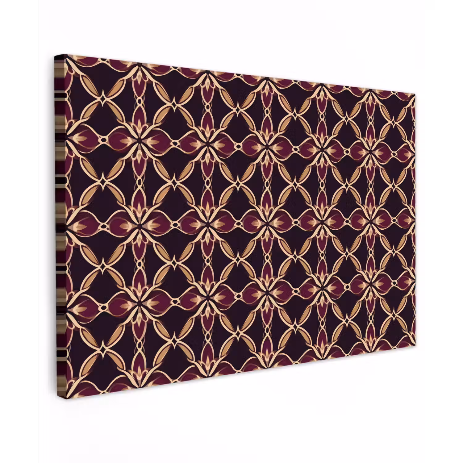 Symmetrisch - Tegel - Burgundy Tuinposter op houten frame 2 cm dik klein 845 -3d