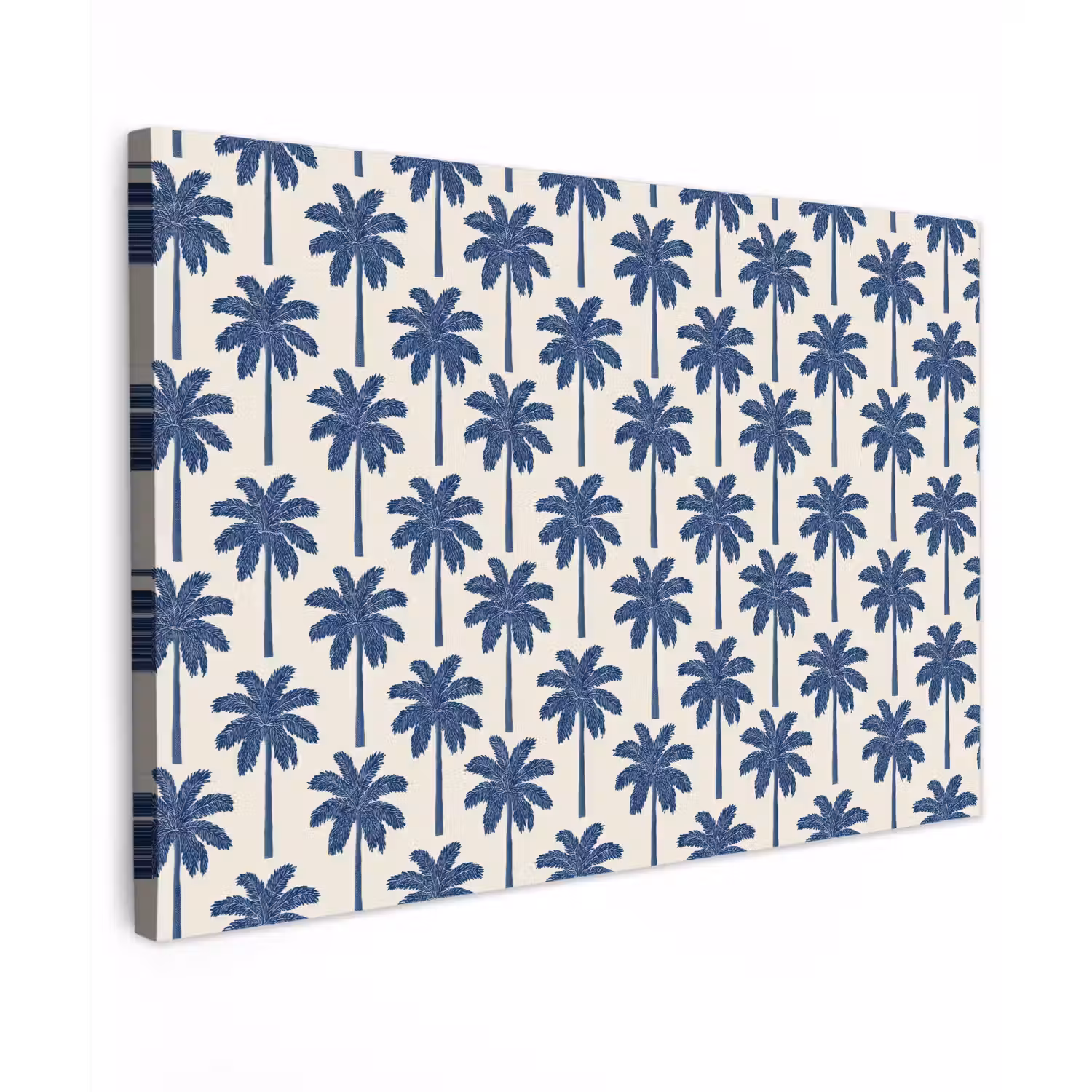 Symmetrisch - Palm - Blauw Tuinposter op houten frame 2 cm dik klein 845 -3d