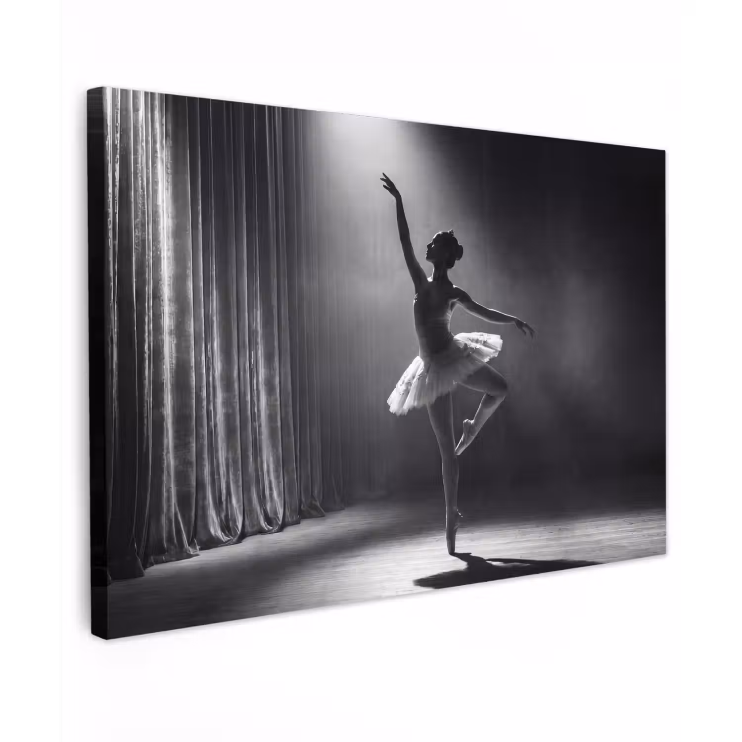 Danser - Podium - Zwart-wit - Kunst - Klassiek Tuinposter op houten frame 2 cm dik klein -3d