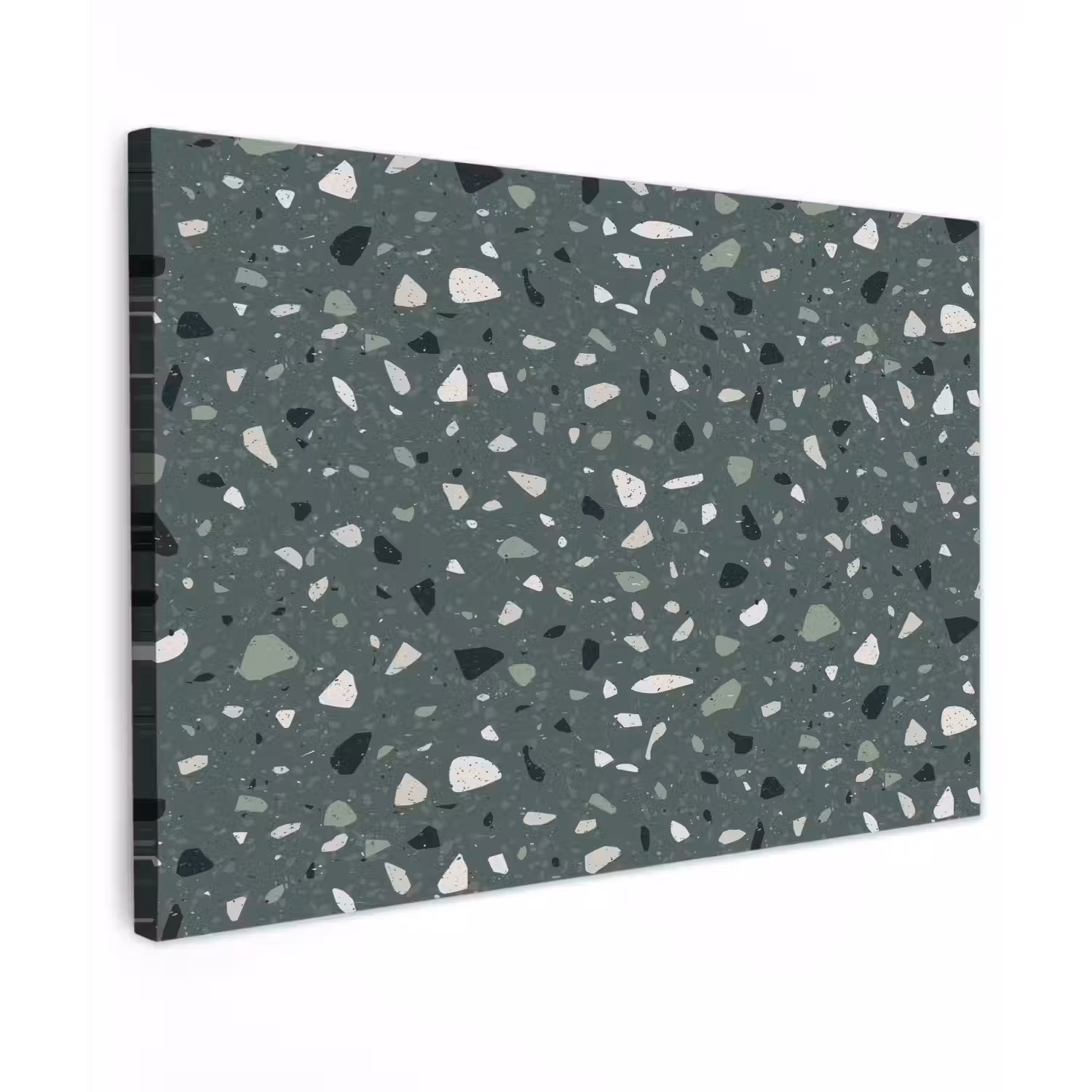 Terrazzo - Patroon - Kleurrijk - Groen Tuinposter op houten frame 2 cm dik klein 845 -3d