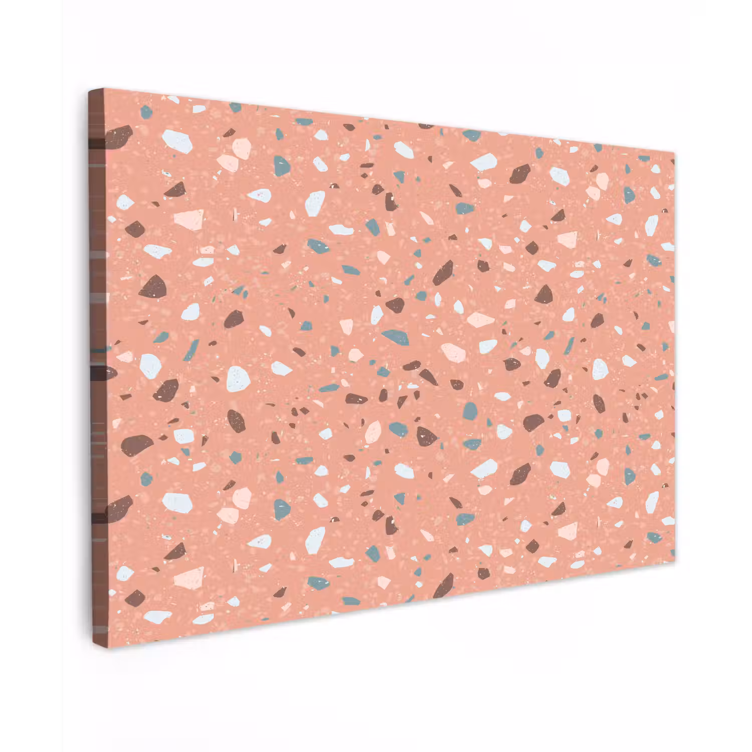 Terrazzo - Patroon - Kleurrijk - Roze - Blauw Tuinposter op houten frame 2 cm dik klein 845 -3d