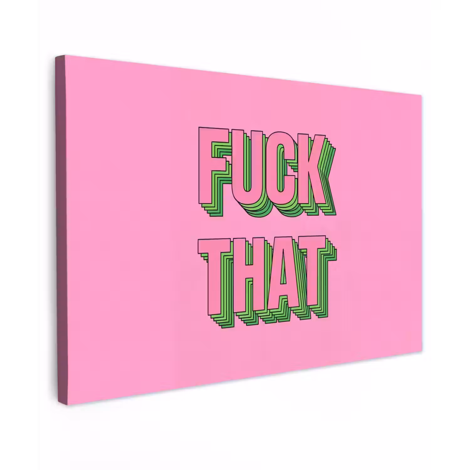 Tekst - Bold - Roze Tuinposter op houten frame 2 cm dik klein -3d