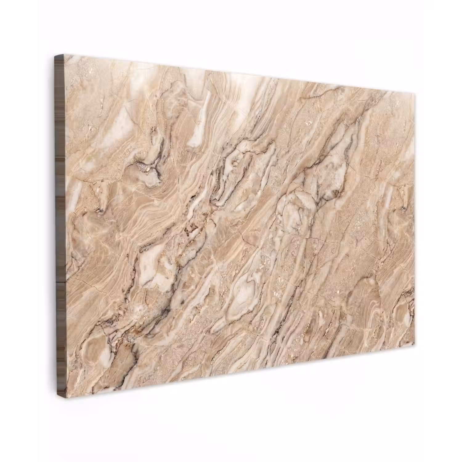 Textuur - Aders - Abstract - Modern - Beige Tuinposter op houten frame 2 cm dik klein -3d