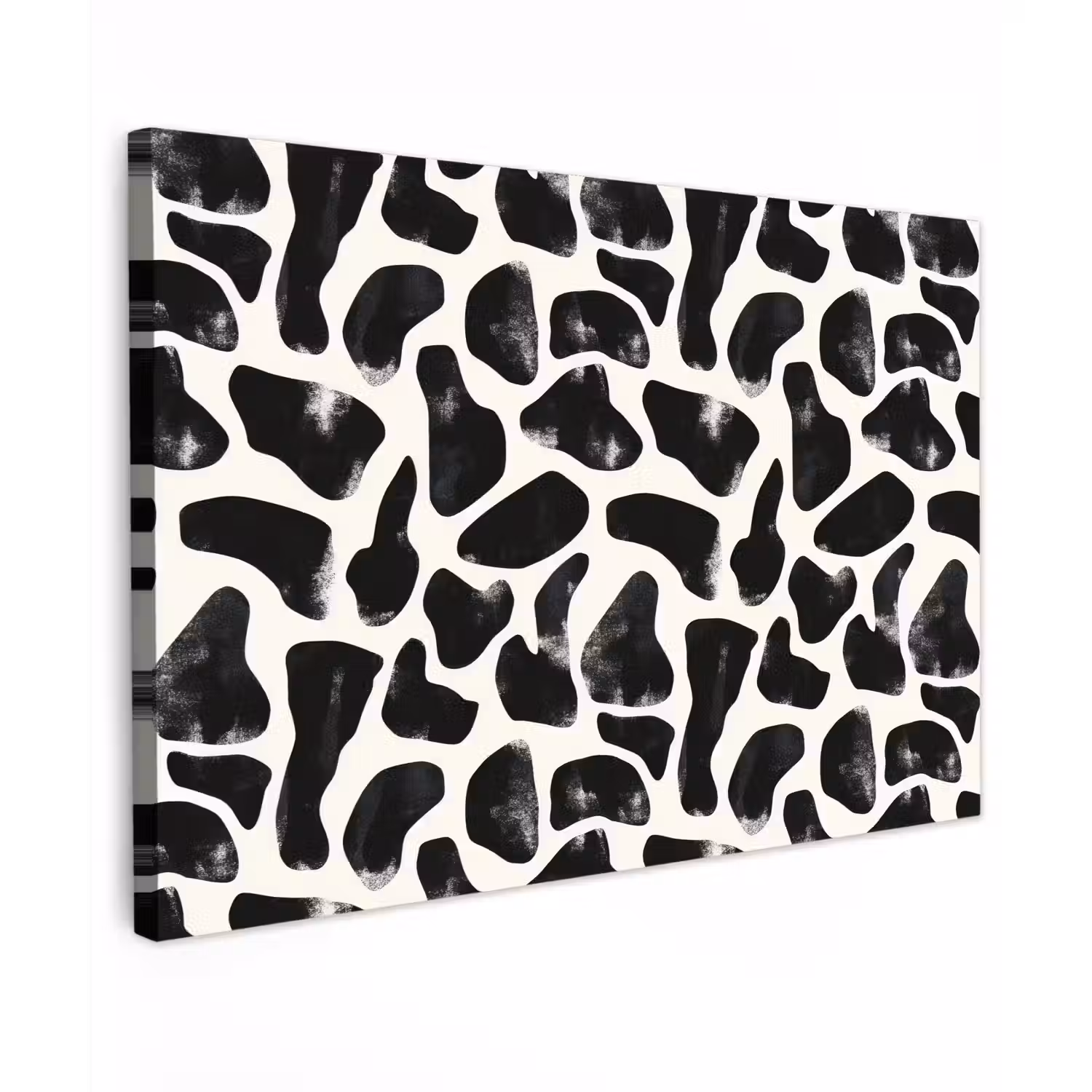 Dierenpatroon - Vlekken - Zwart - Wit Tuinposter op houten frame 2 cm dik klein 845 -3d