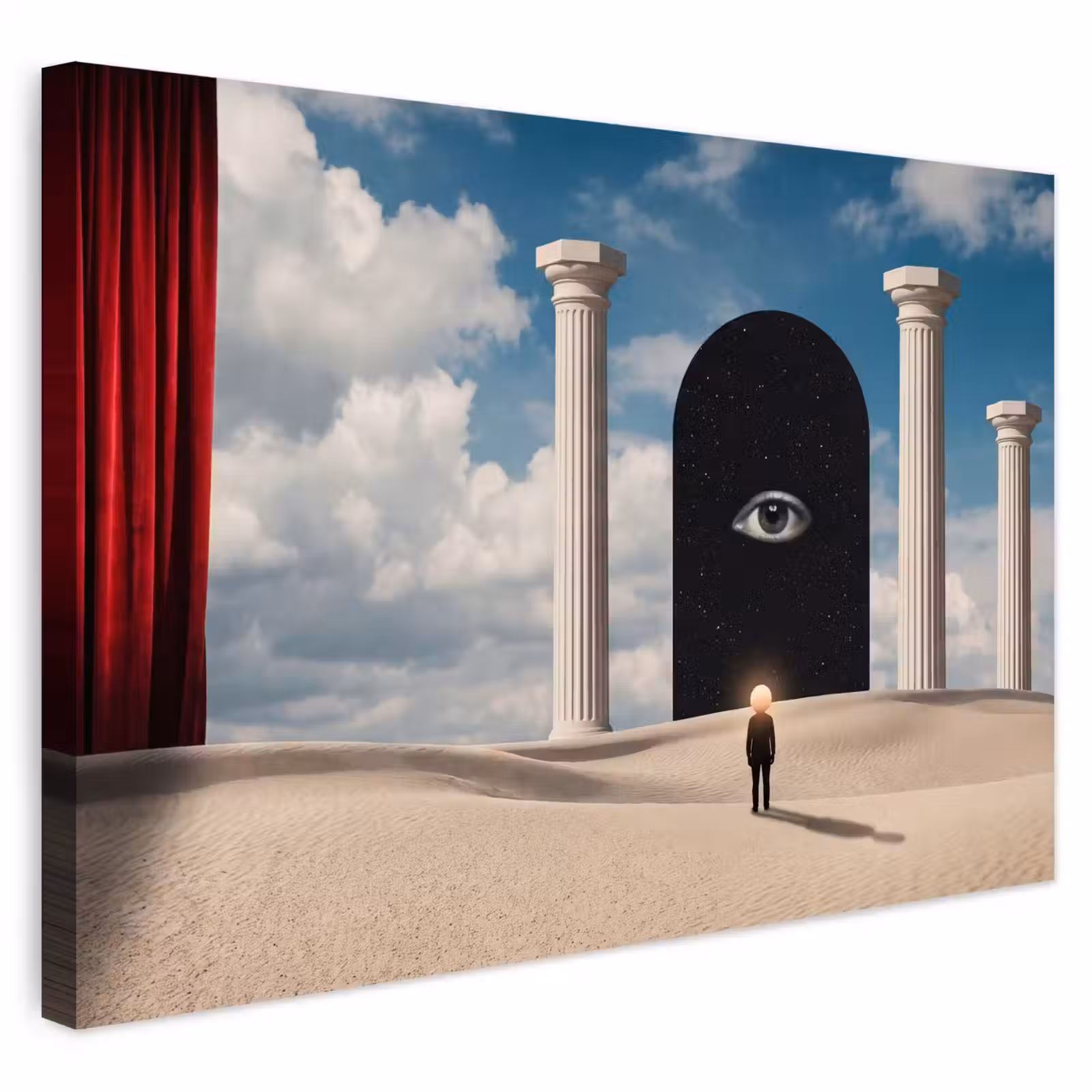 Outdoor Leinwand - Traum – Wüste – Auge - Droom - Woestijn - Oog Tuinposter op houten frame 2 cm dik klein