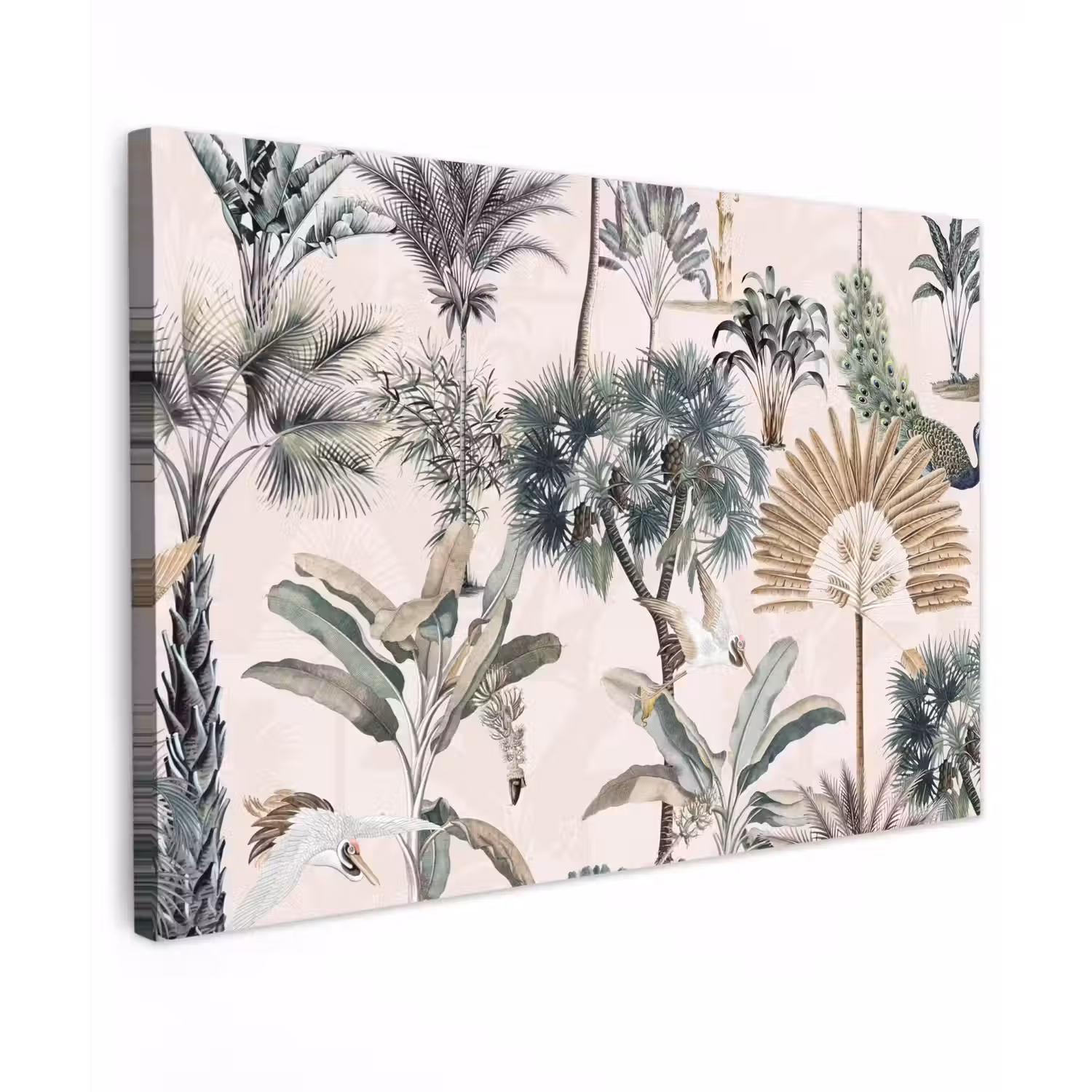 Tropisch - Bomen - Bladeren - Jungle Tuinposter op houten frame 2 cm dik klein -3d