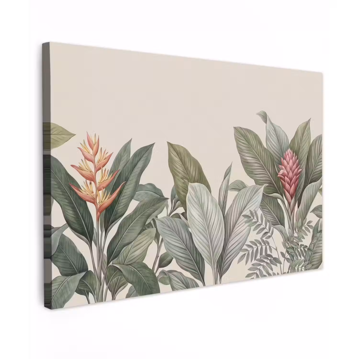 Tropisch - Planten - Modern - Groen Tuinposter op houten frame 2 cm dik klein -3d