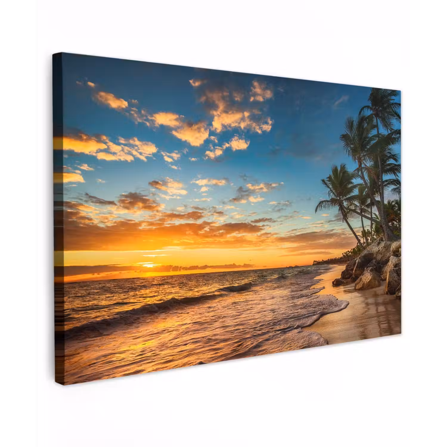 Tropische Schemering Tuinposter op houten frame 2 cm dik klein -3d