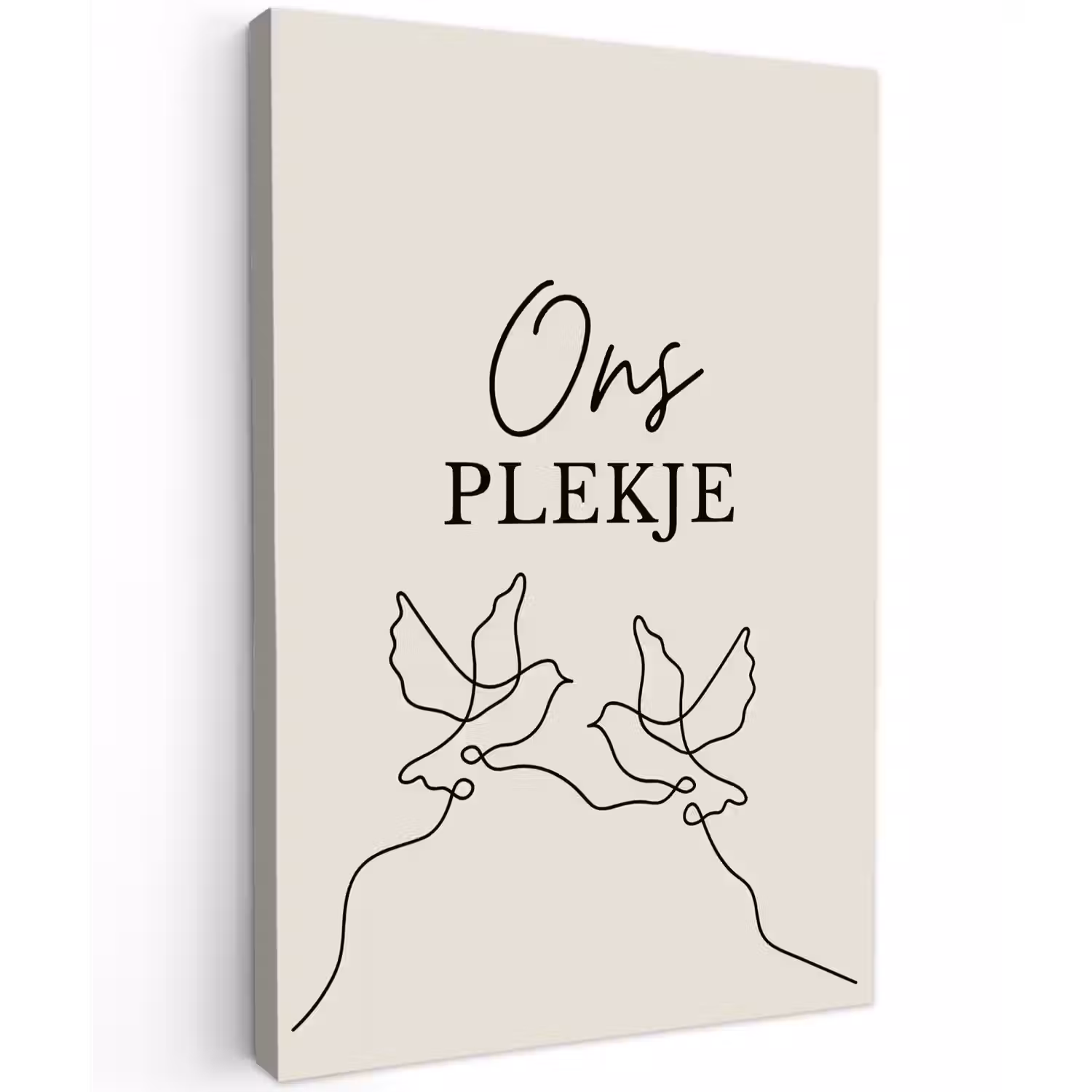 Ons Plekje met Vogels Tuinposter op houten frame 2 cm dik klein -3d