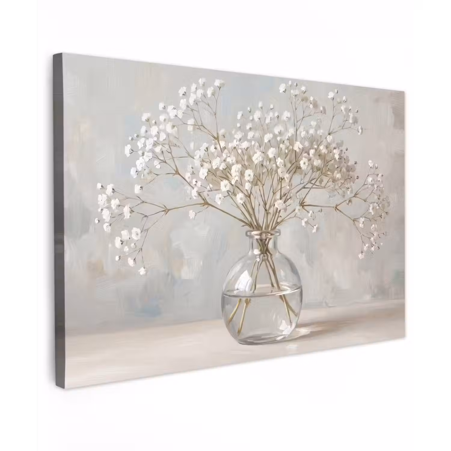 Vaas - Gipskruid - Wit Tuinposter op houten frame 2 cm dik klein -3d