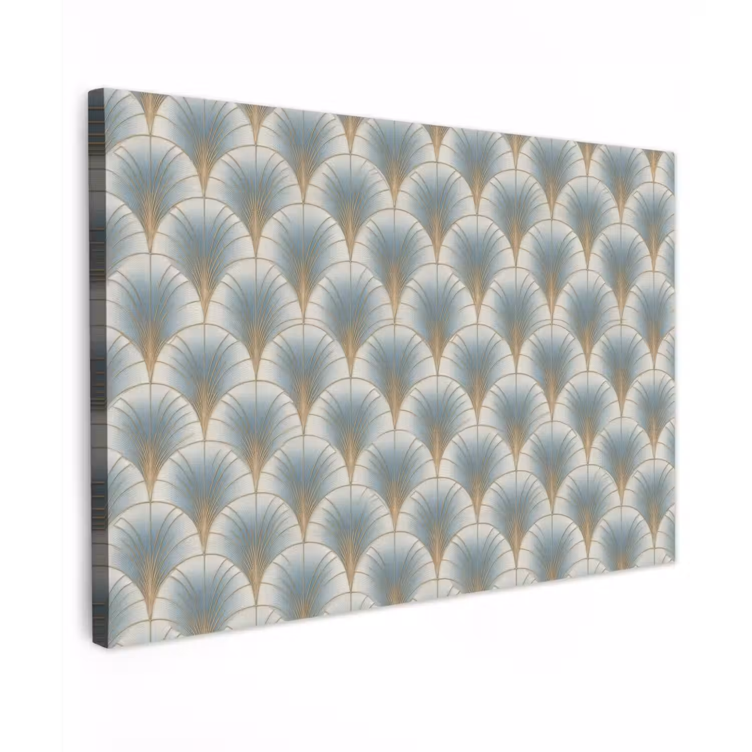 Waaier - Klassiek - Blauw Tuinposter op houten frame 2 cm dik klein 845 -3d
