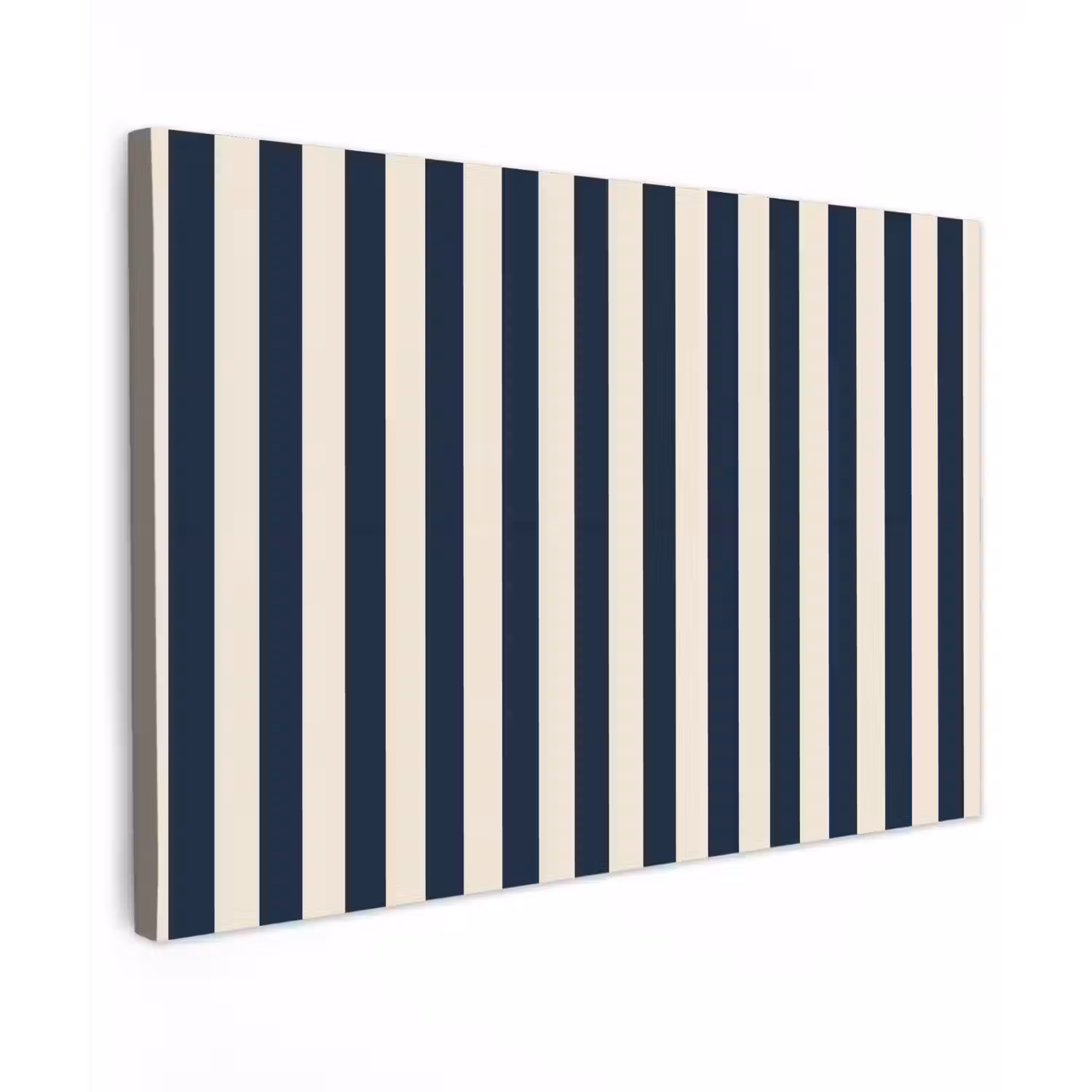 Verticale strepen - Blauw - Crème Tuinposter op houten frame 2 cm dik klein 845 -3d