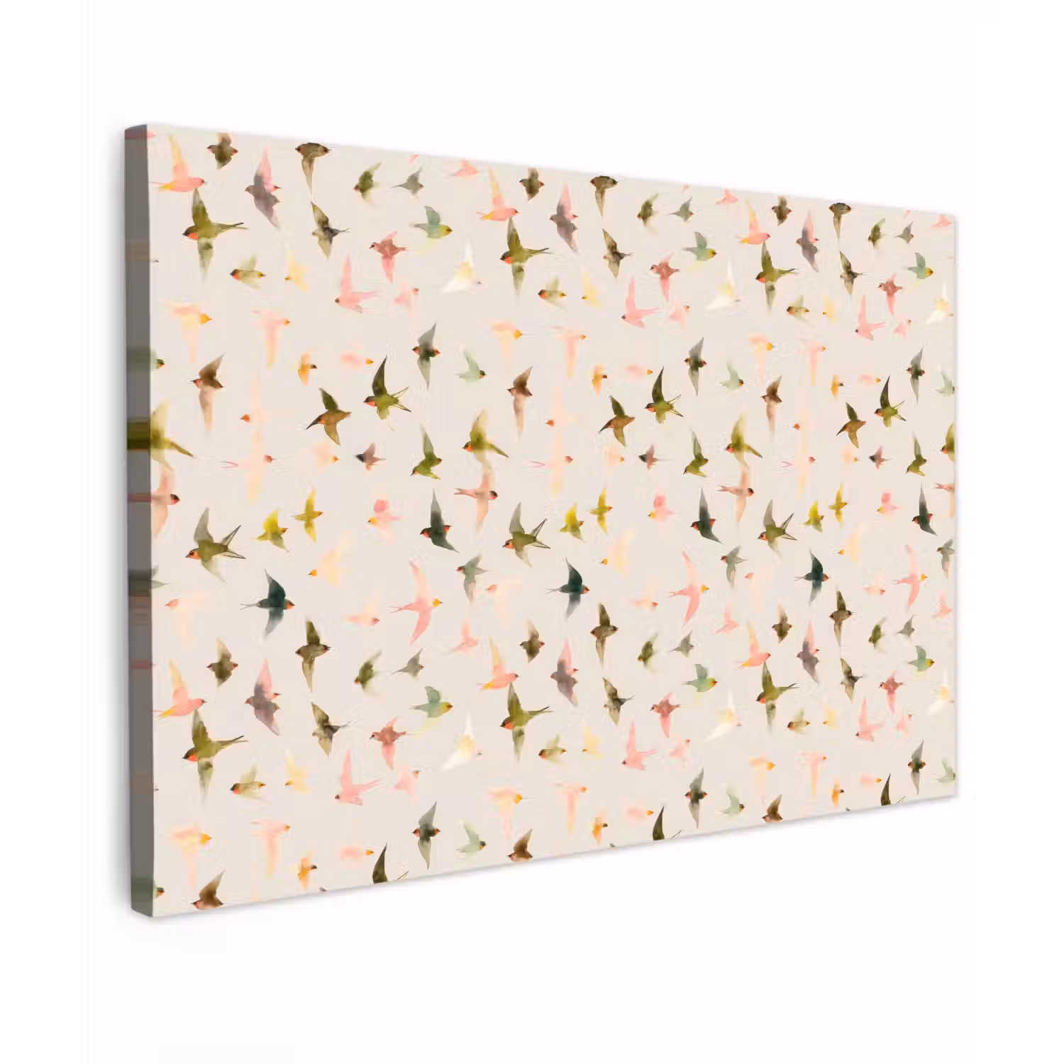 Vogels - Vliegen - Kleurrijk Tuinposter op houten frame 2 cm dik klein 845 -3d
