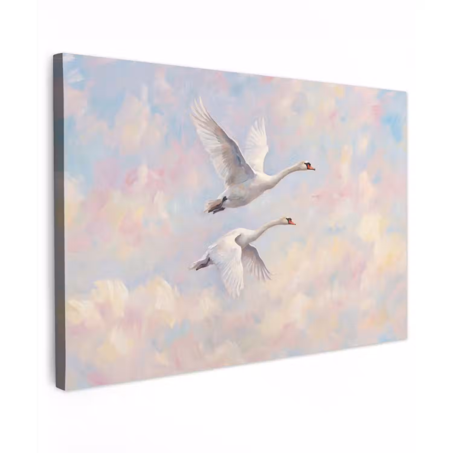 Vogel - Vliegend - Lucht - Modern - Pastel Tuinposter op houten frame 2 cm dik klein -3d