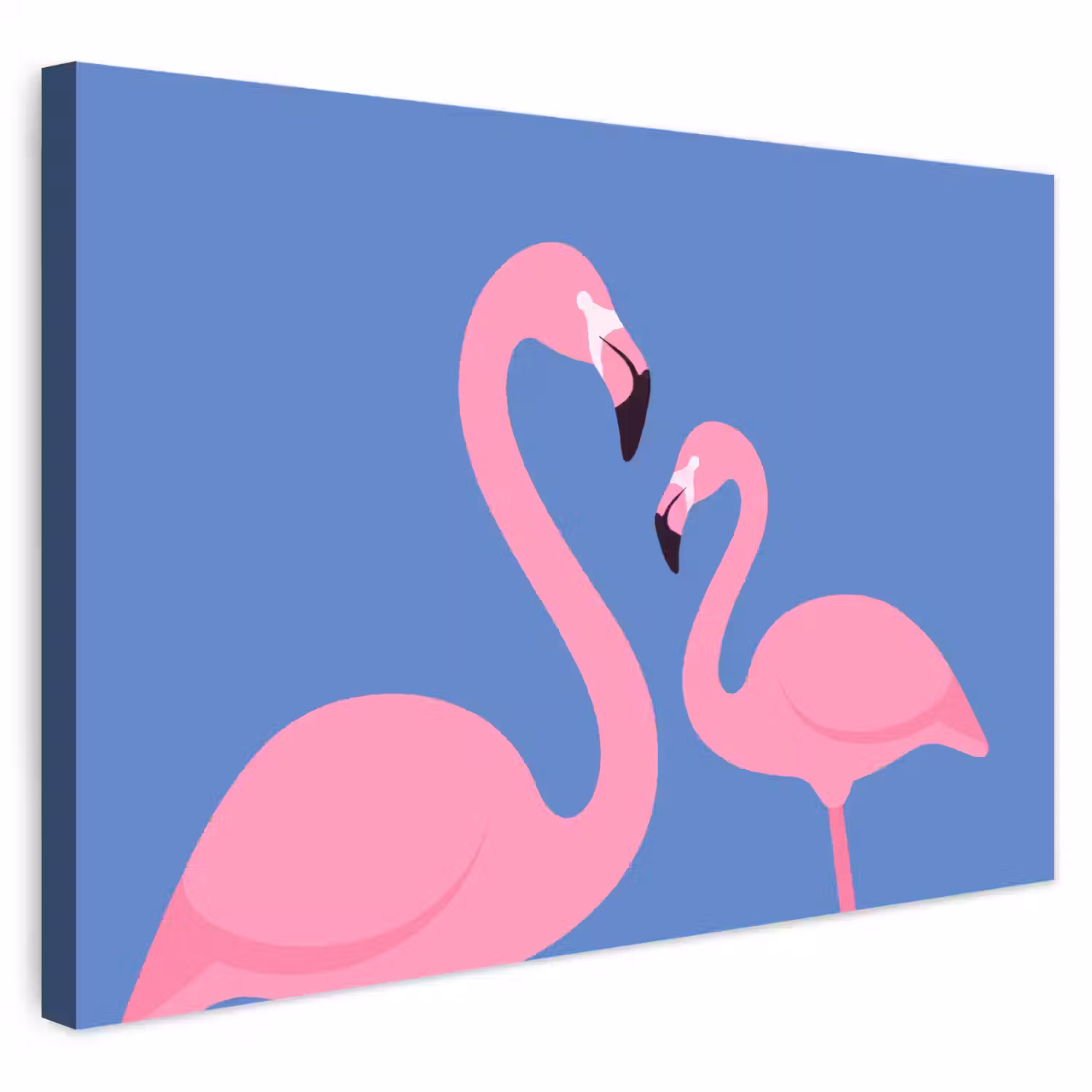 Vogel - Paar - Dieren - Modern - Roze Tuinposter op houten frame 2 cm dik klein -3d