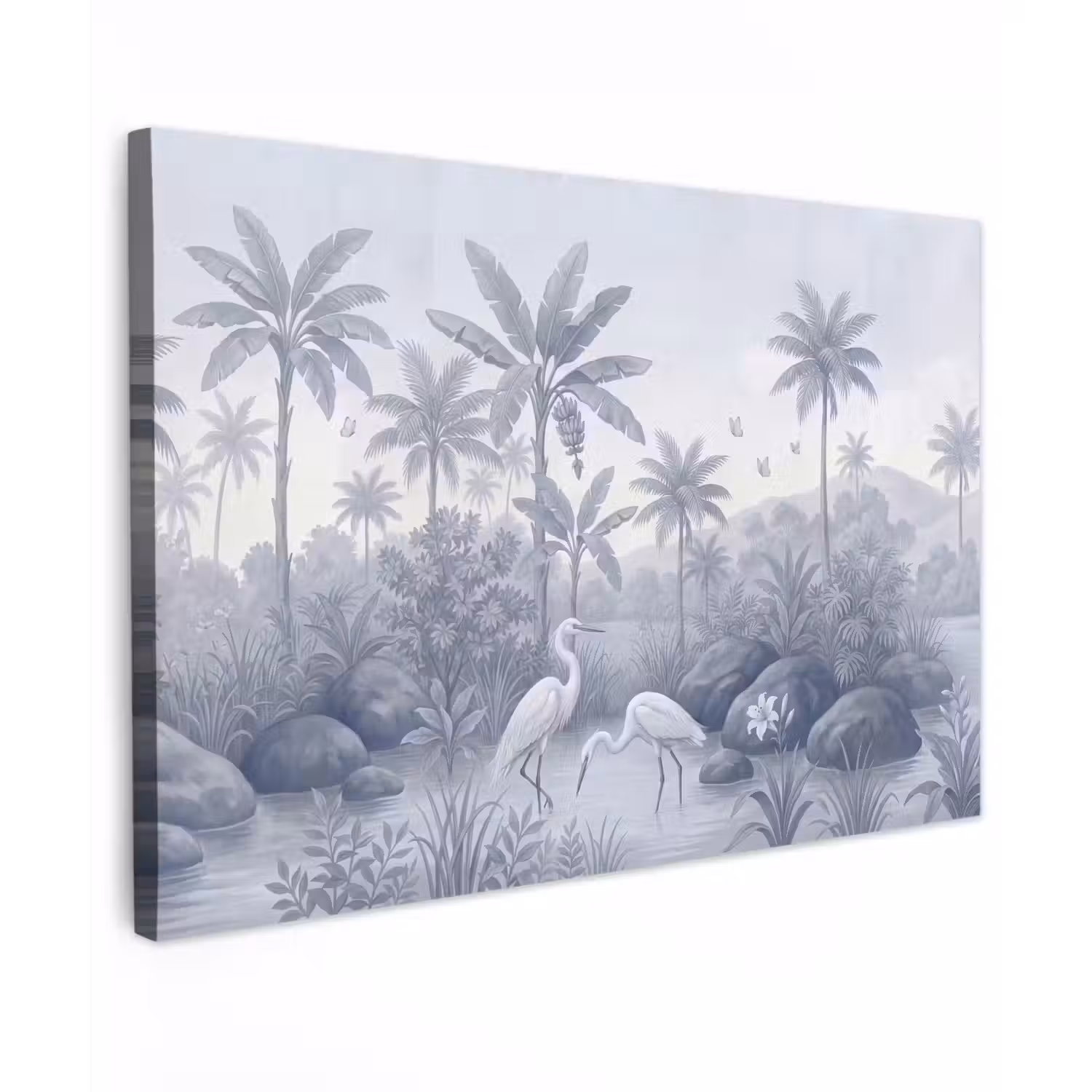 Vogel - Water - Tropisch - Natuur - Blauw Tuinposter op houten frame 2 cm dik klein -3d