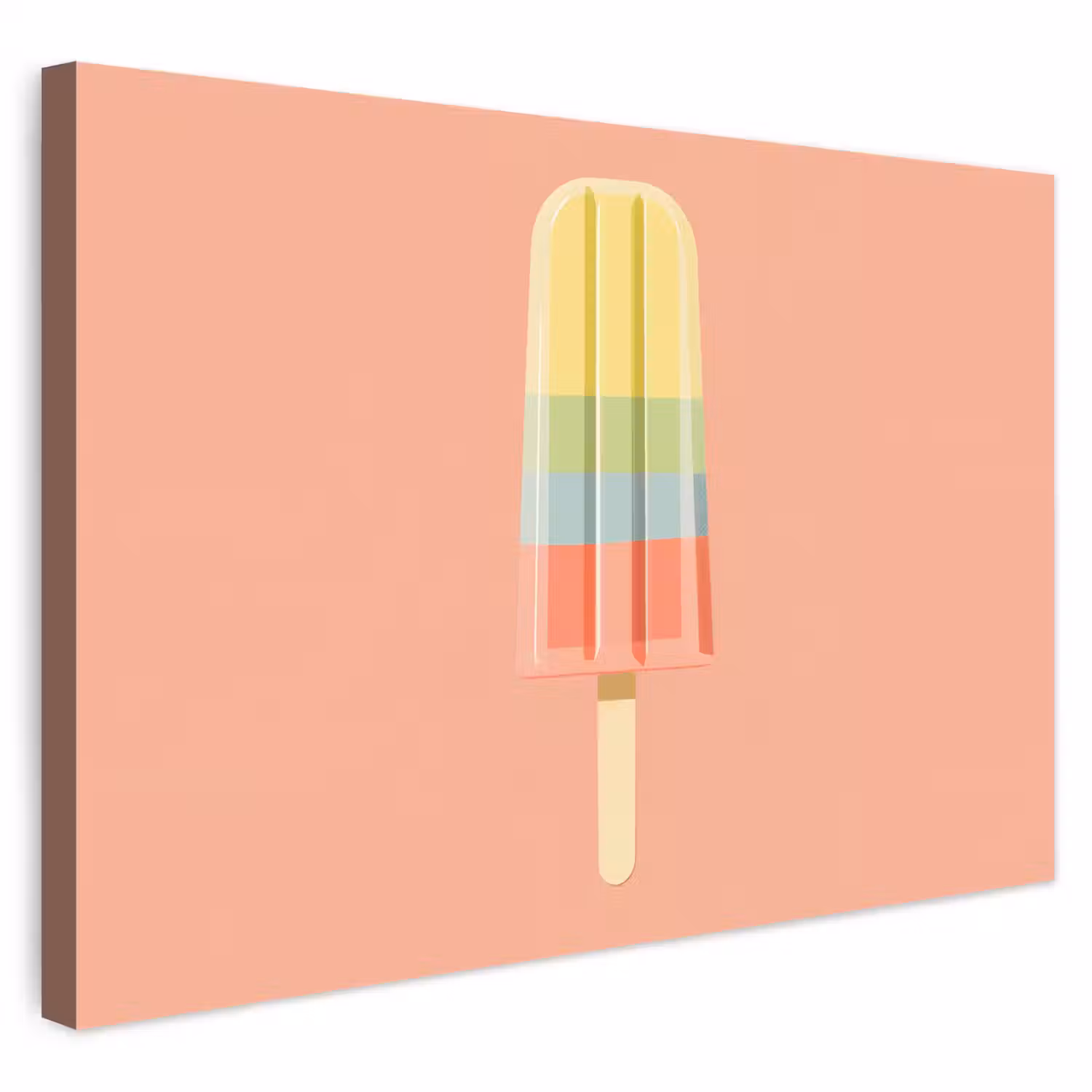 Waterijsje - Pasteltinten - Minimalistisch Tuinposter op houten frame 2 cm dik klein -3d