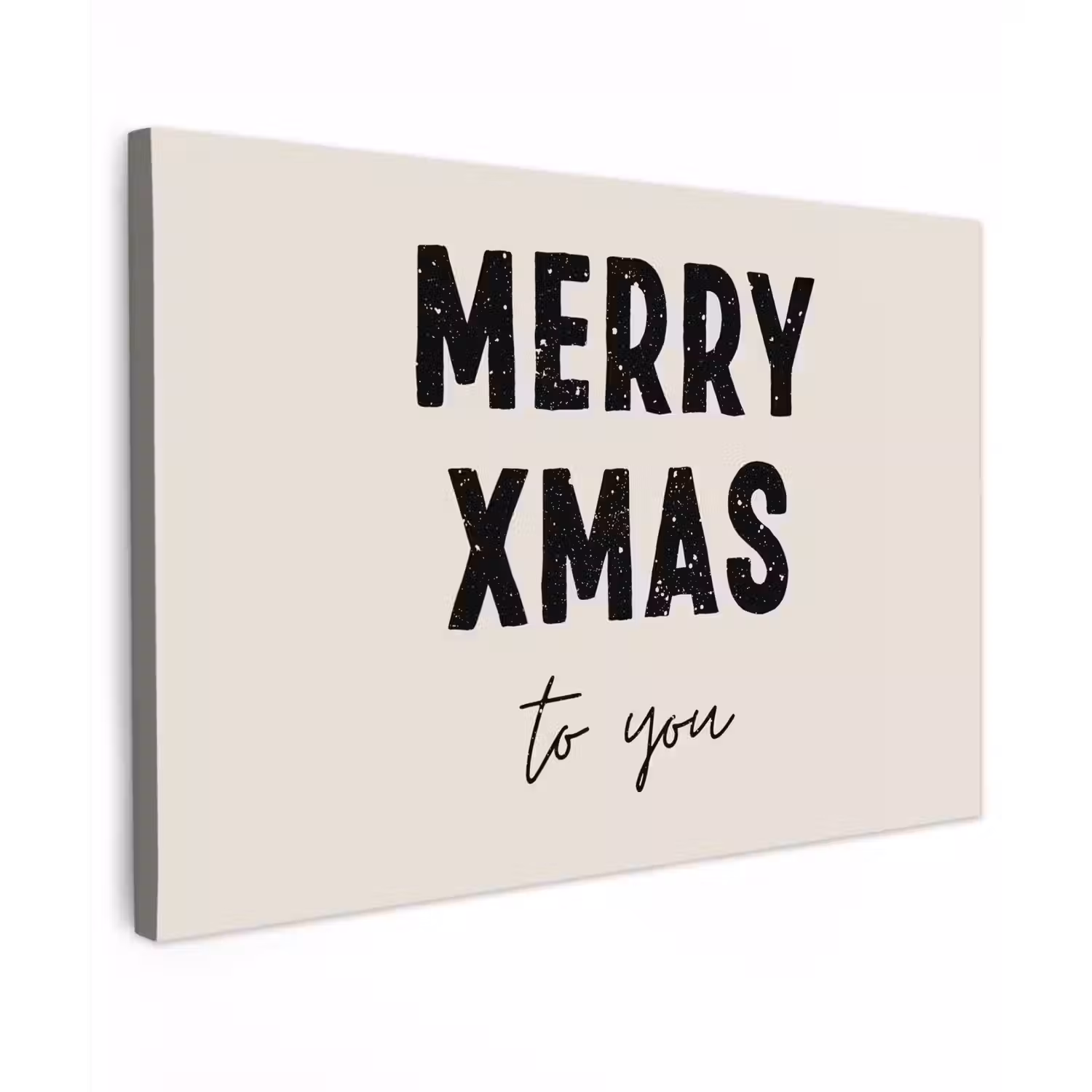 Kerst - Quotes - Merry xmas - Feestdagen - Zwart Tuinposter op houten frame 2 cm dik klein -3d